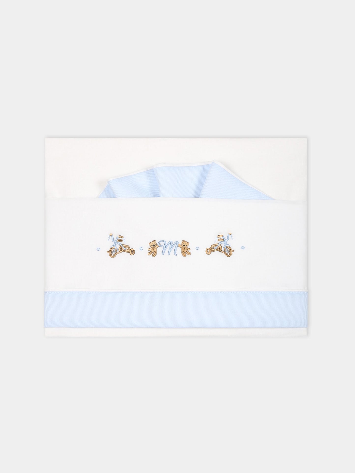 Set bianco per neonato con triciclo e orsetti,Monnalisa,22B002 2074 0152