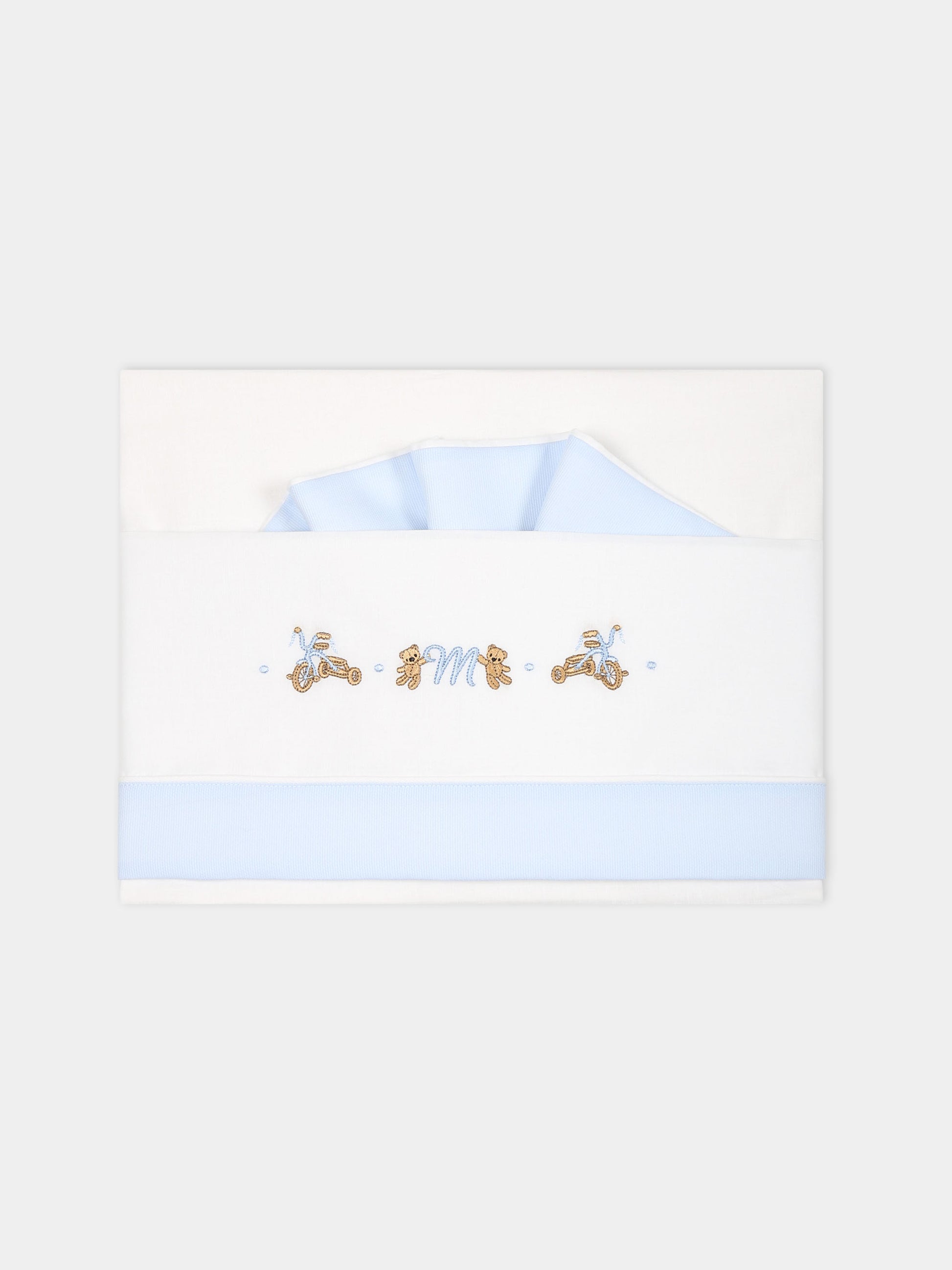 Set bianco per neonato con triciclo e orsetti,Monnalisa,22B002 2074 0152