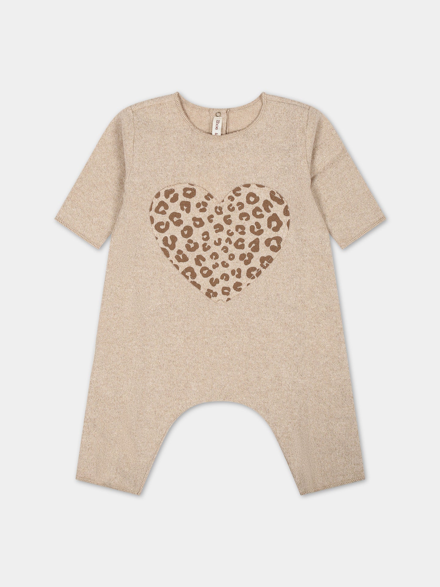 Tutina beige per neonata con cuore,Zhoe & Tobiah,EL1 45