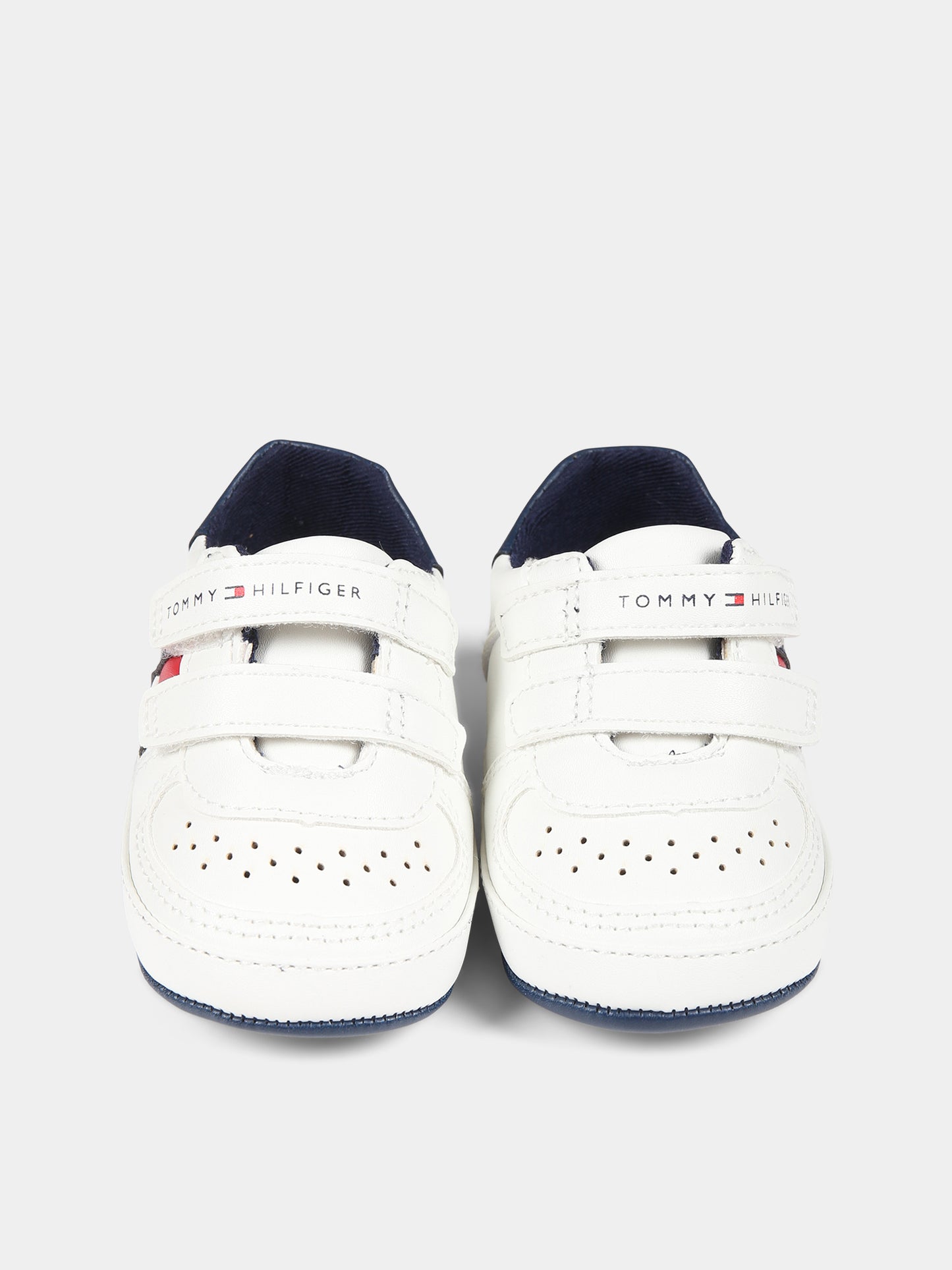 Sneakers bianche per neonato con logo,Tommy Hilfiger Junior,T0B4 33090 1433A473