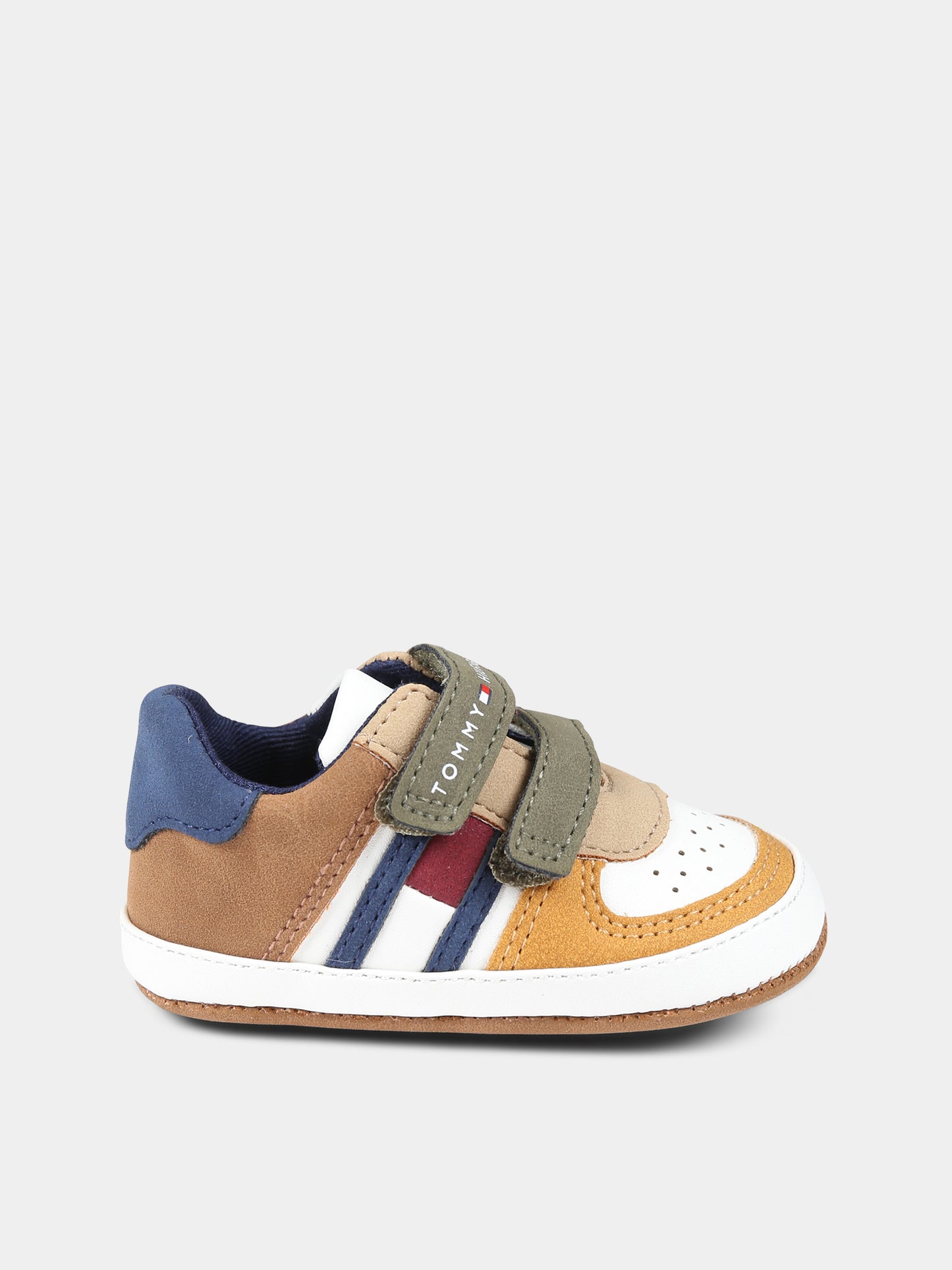Sneakers bianche per neonato con logo,Tommy Hilfiger Junior,T0B4 33091 1269A330