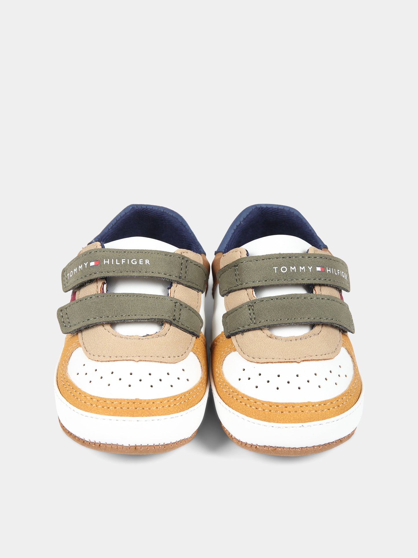 Sneakers bianche per neonato con logo,Tommy Hilfiger Junior,T0B4 33091 1269A330