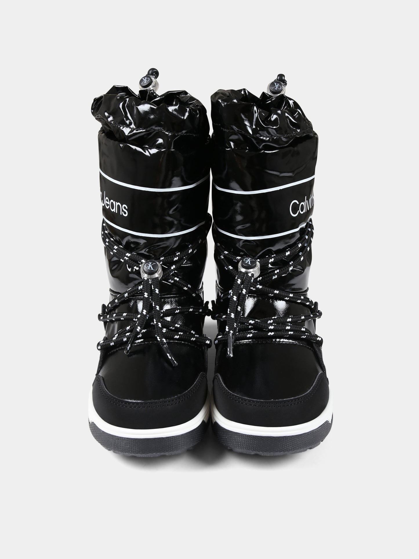 Stivali da neve neri per bambina con logo,Calvin Klein Kids,V3A6 80713 1486999