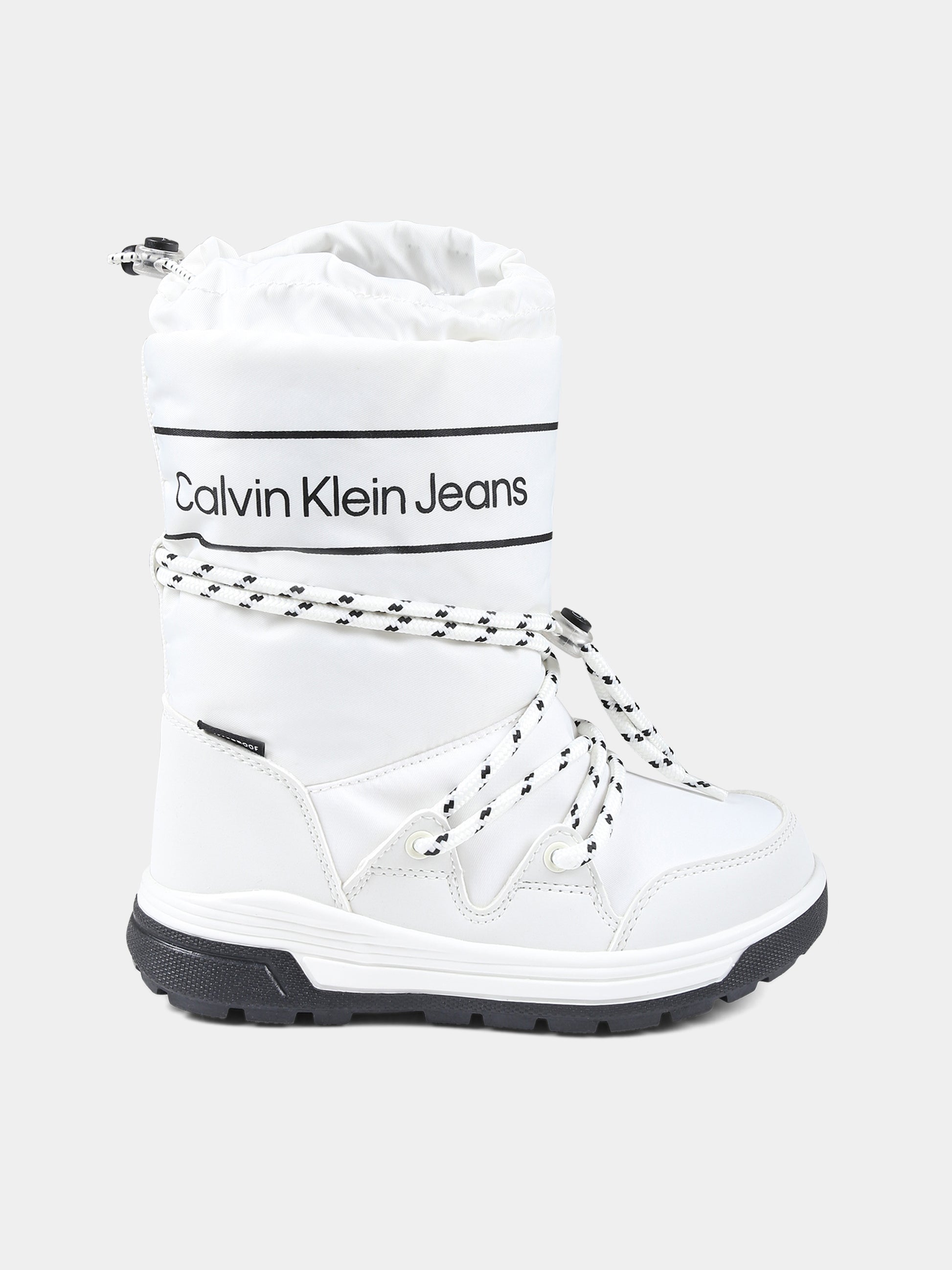 Stivali da neve bianchi per bambina con logo,Calvin Klein Kids,V3A6 80713 1486100