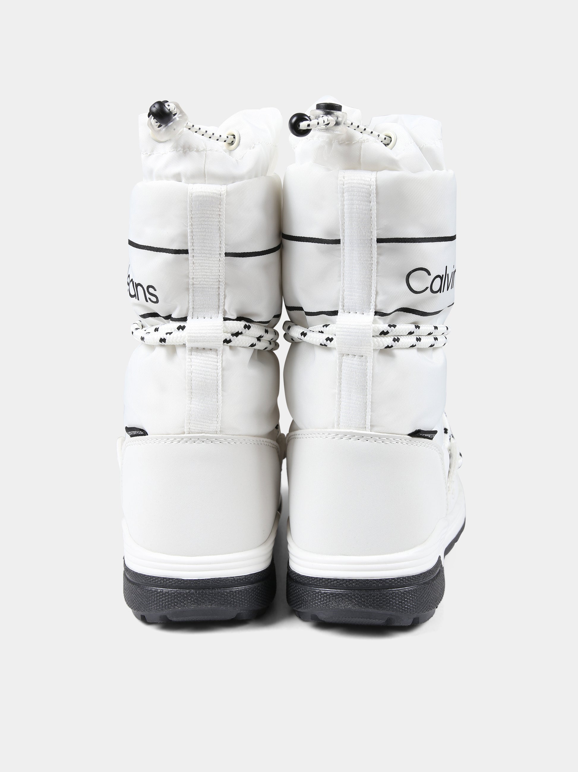 Stivali da neve bianchi per bambina con logo,Calvin Klein Kids,V3A6 80713 1486100
