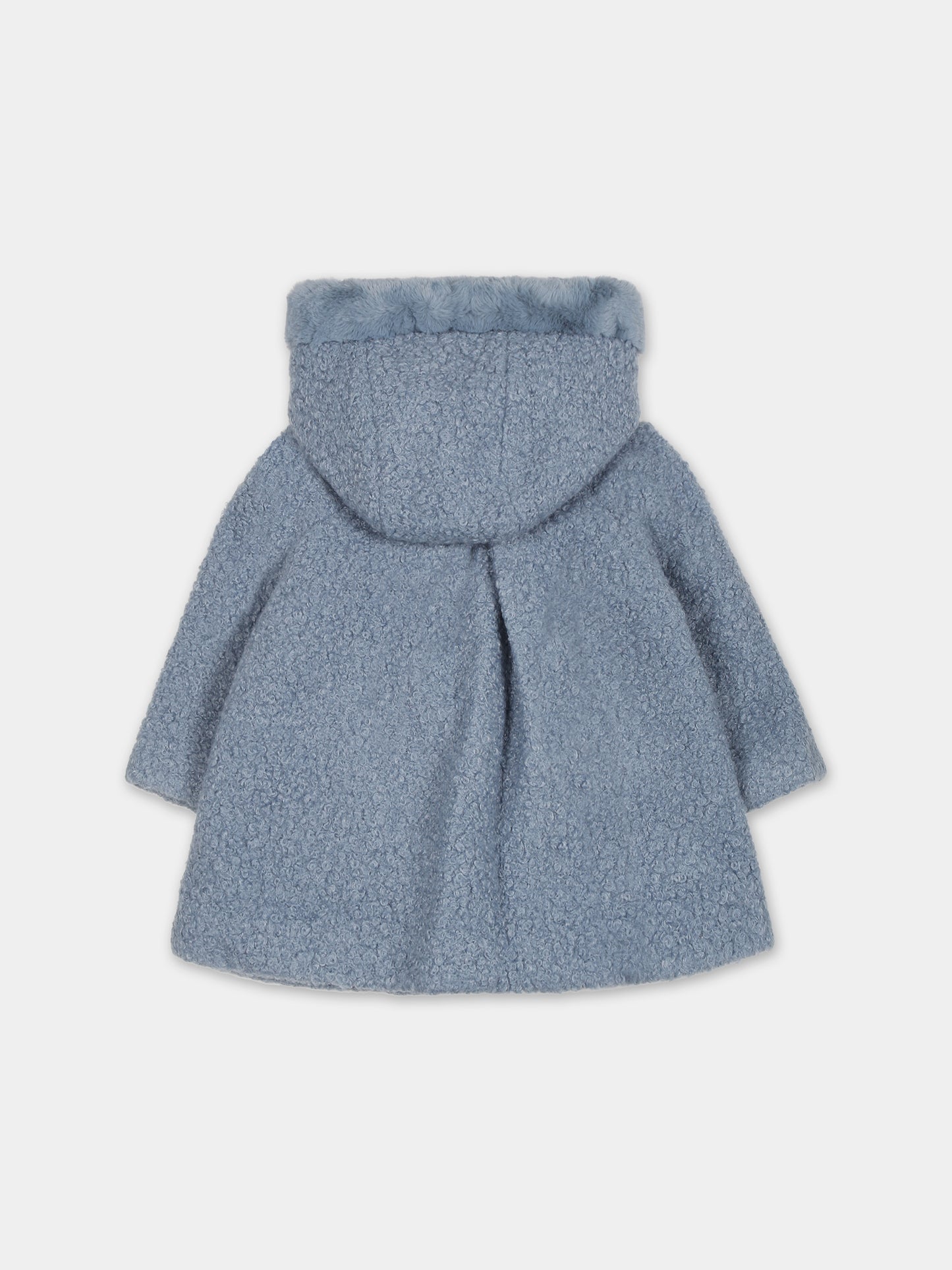 Cappotto azzurro per neonata con logo,Mayoral,2416 057