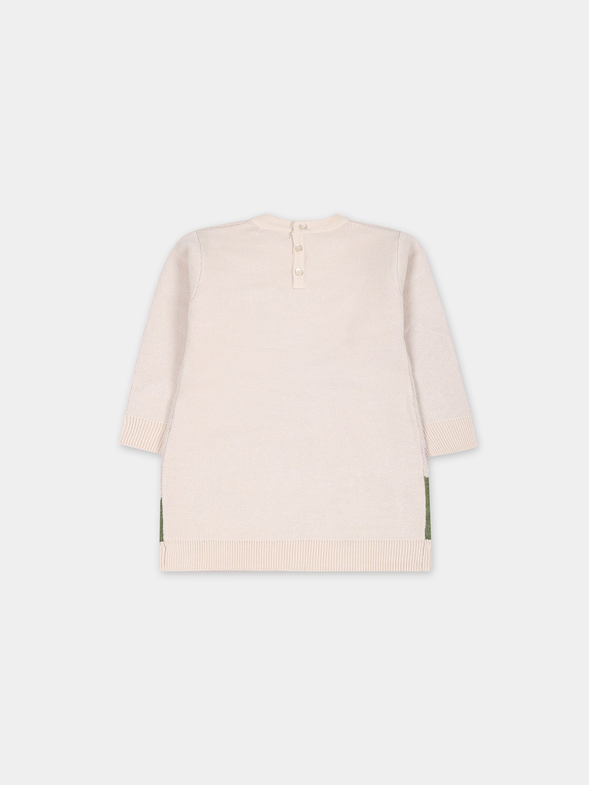 Vestito avorio per neonata con logo,Mayoral,2990 069