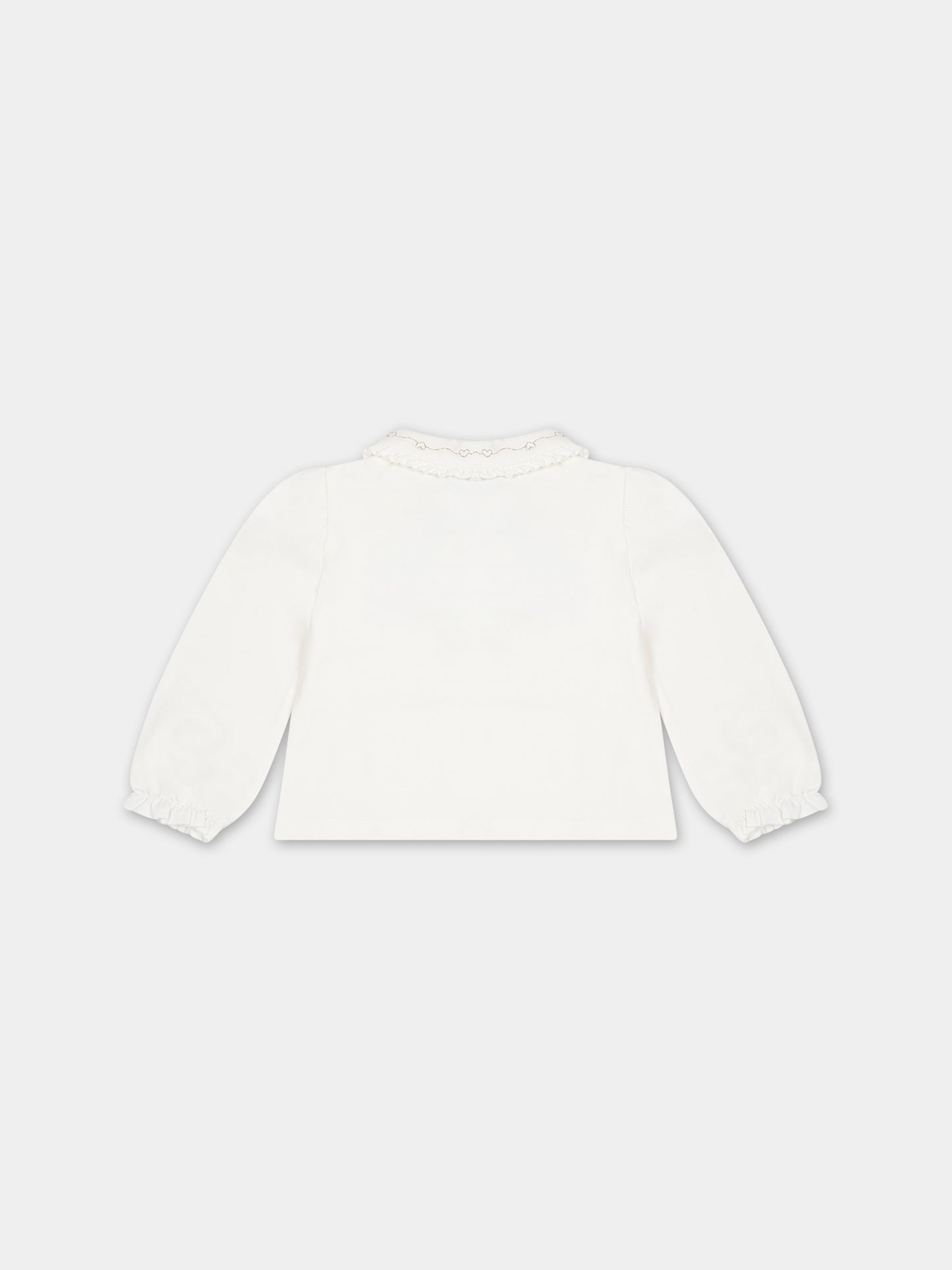 T-shirt bianca per neonata con cuori,Mayoral,104 010