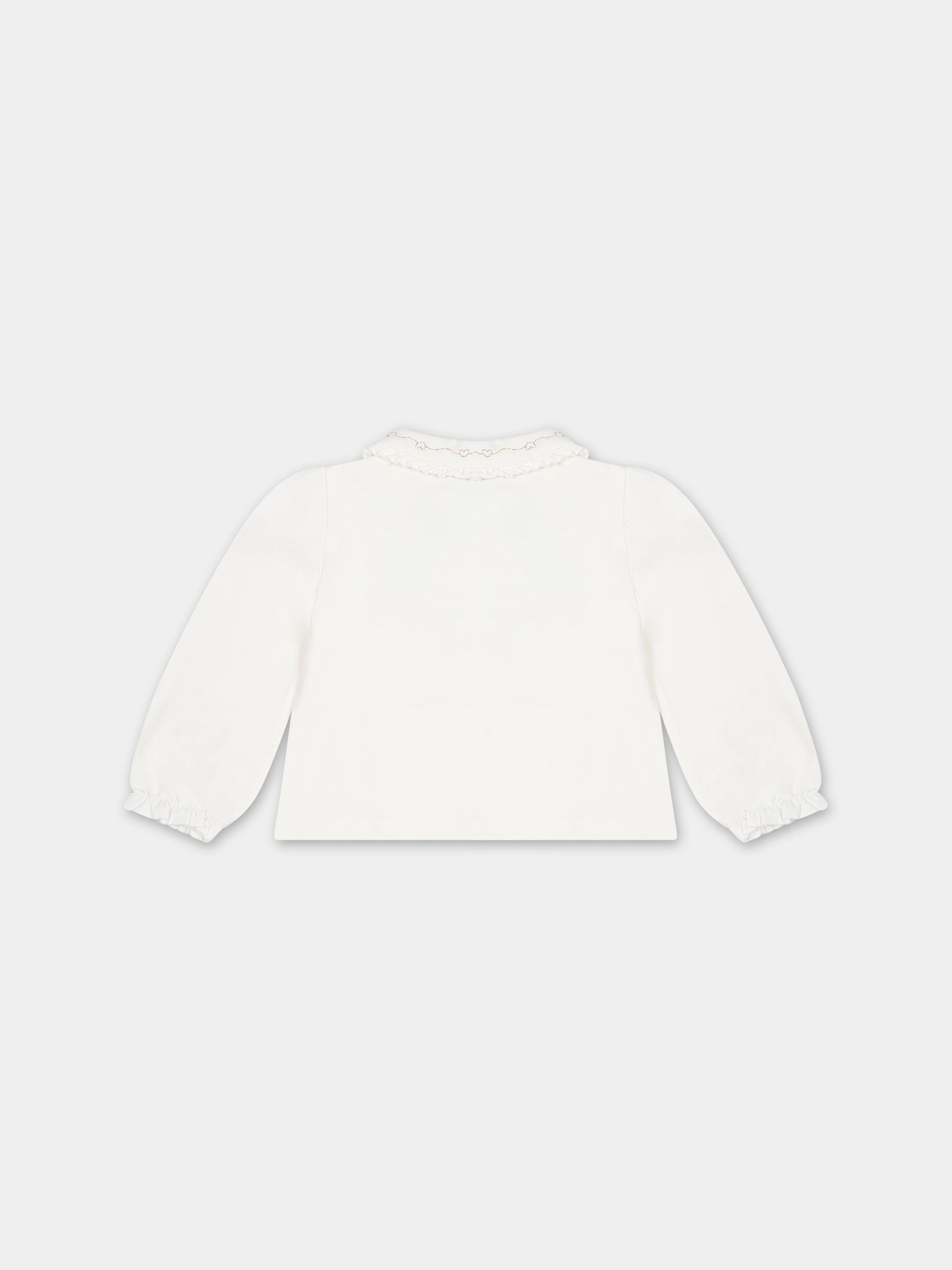 T-shirt bianca per neonata con cuori,Mayoral,104 010