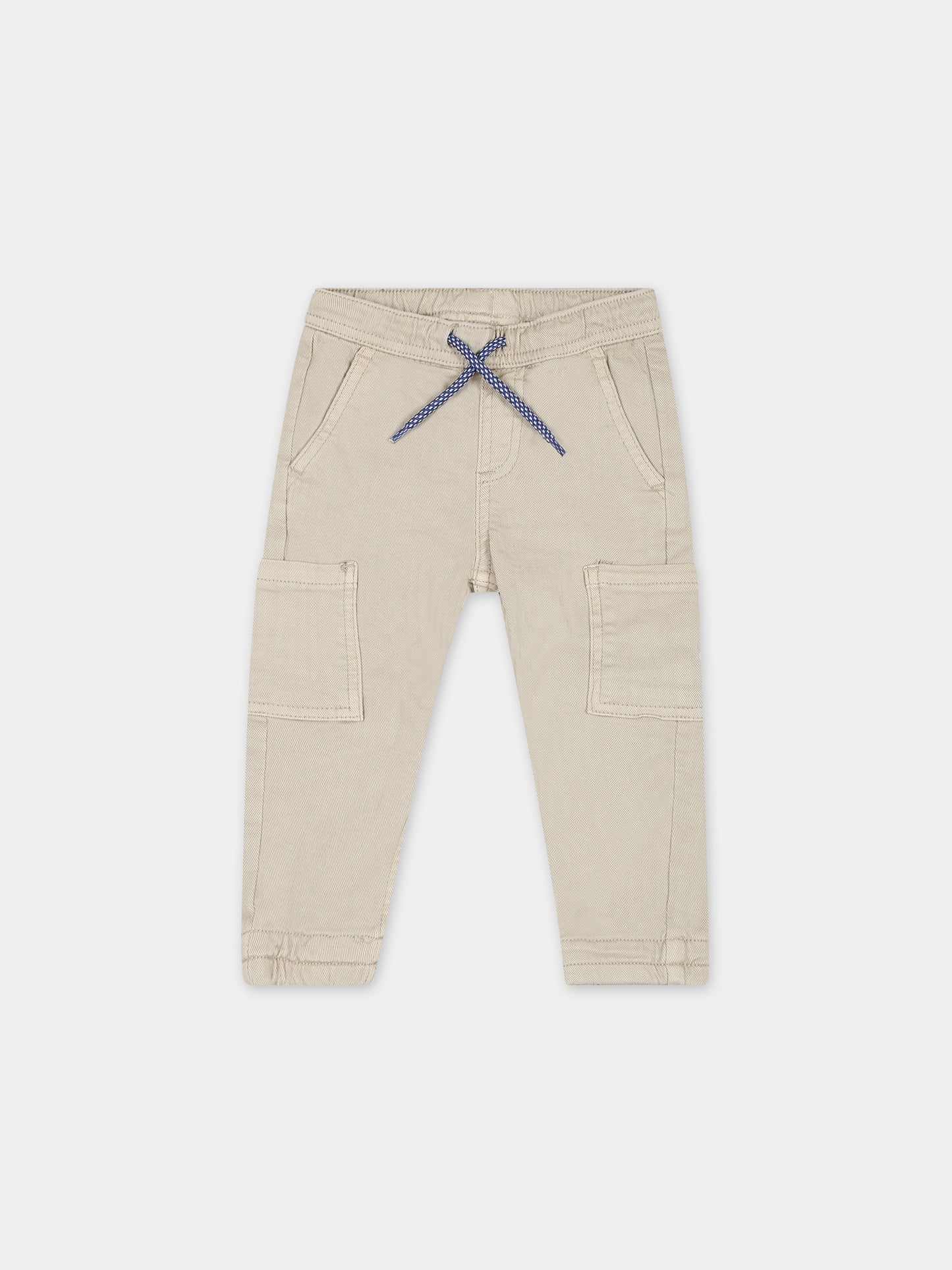 Pantaloni beige per bambino con patch,Mayoral,2532 057