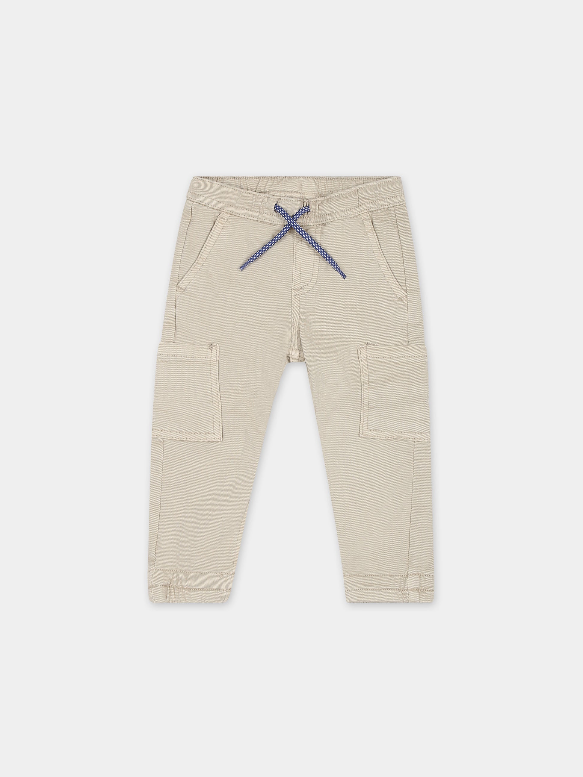 Pantaloni beige per bambino con patch,Mayoral,2532 057