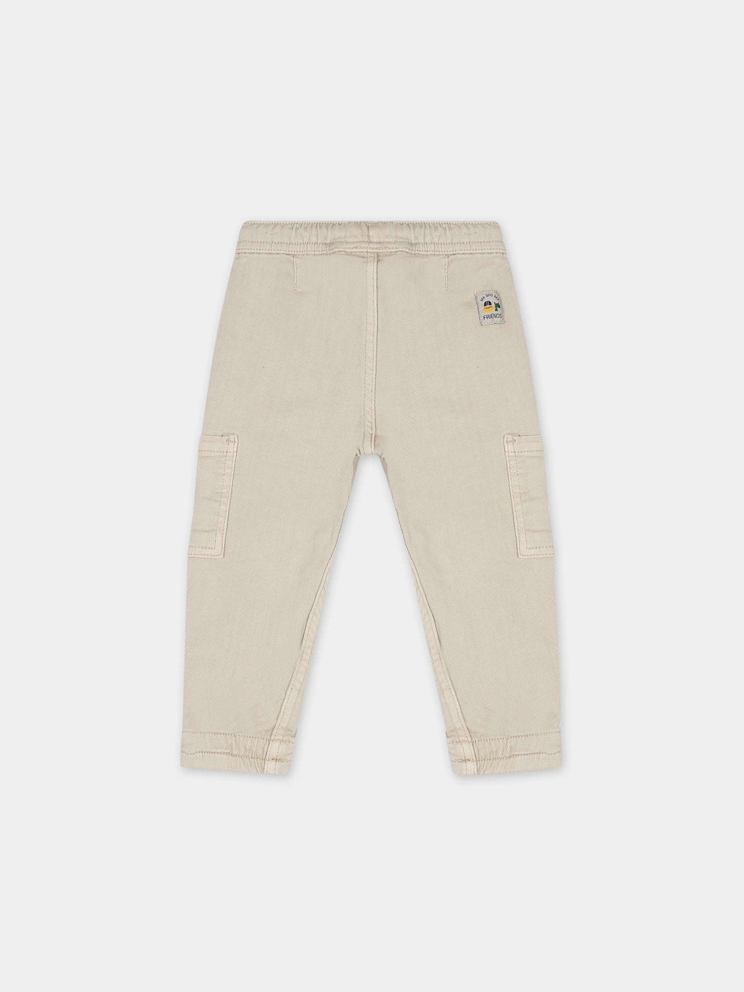 Pantaloni beige per bambino con patch,Mayoral,2532 057