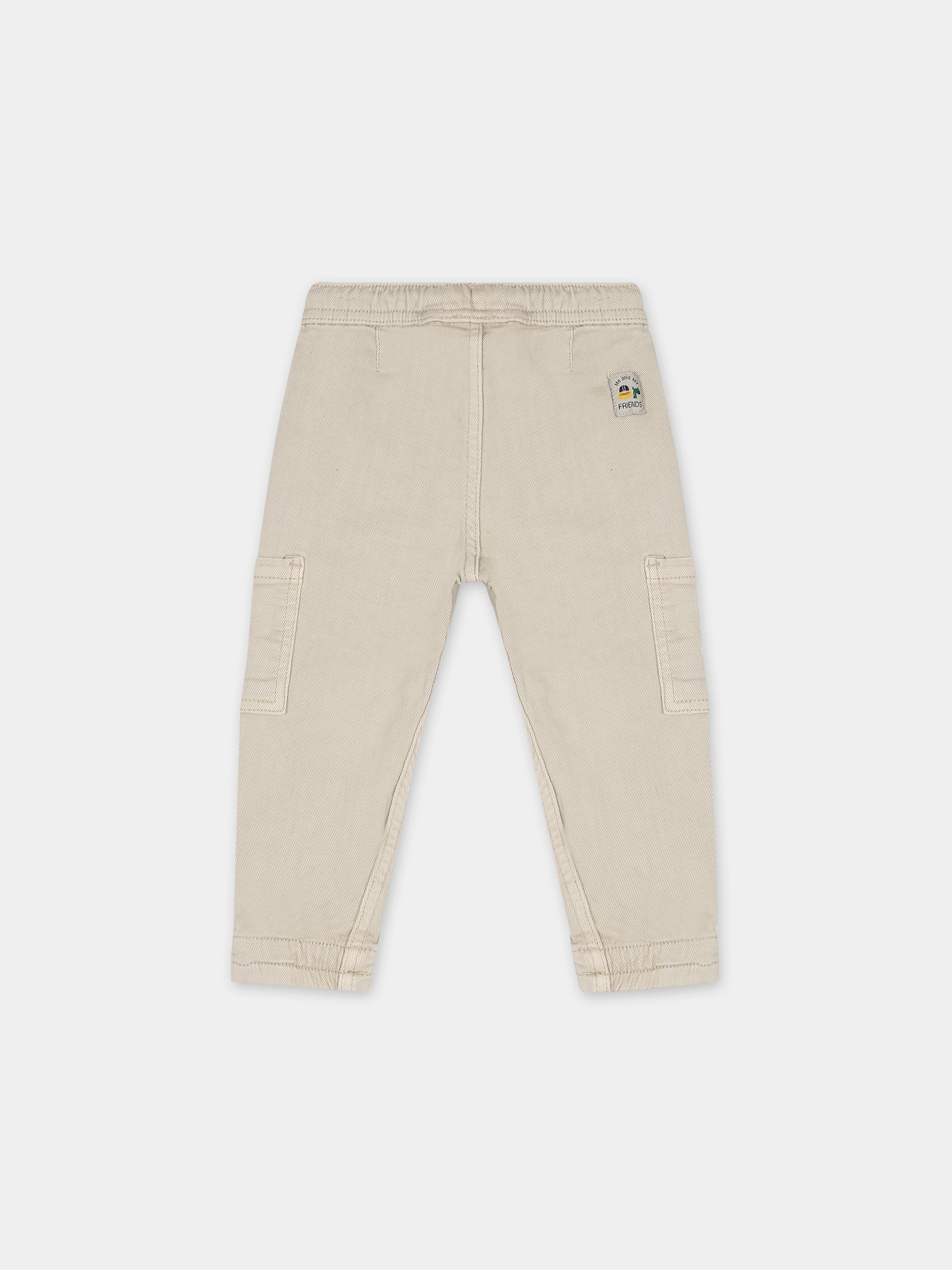 Pantaloni beige per bambino con patch,Mayoral,2532 057
