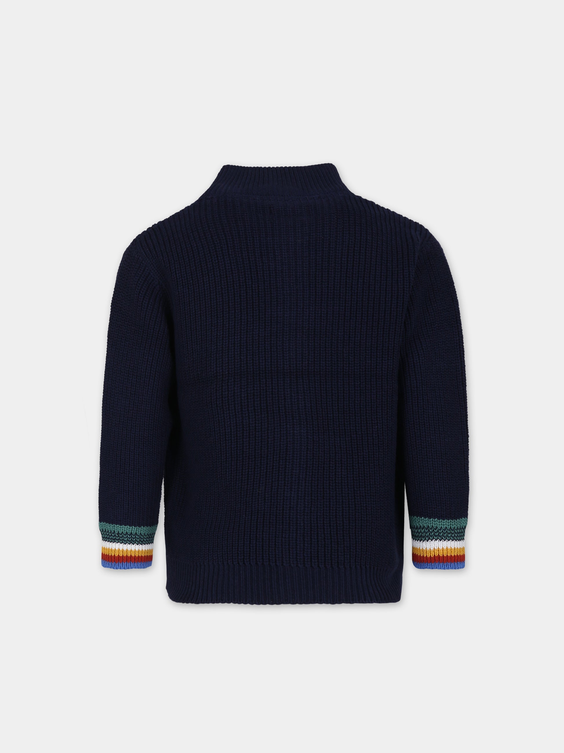 Cardigan blu per bambino con logo,Mayoral,4332 096