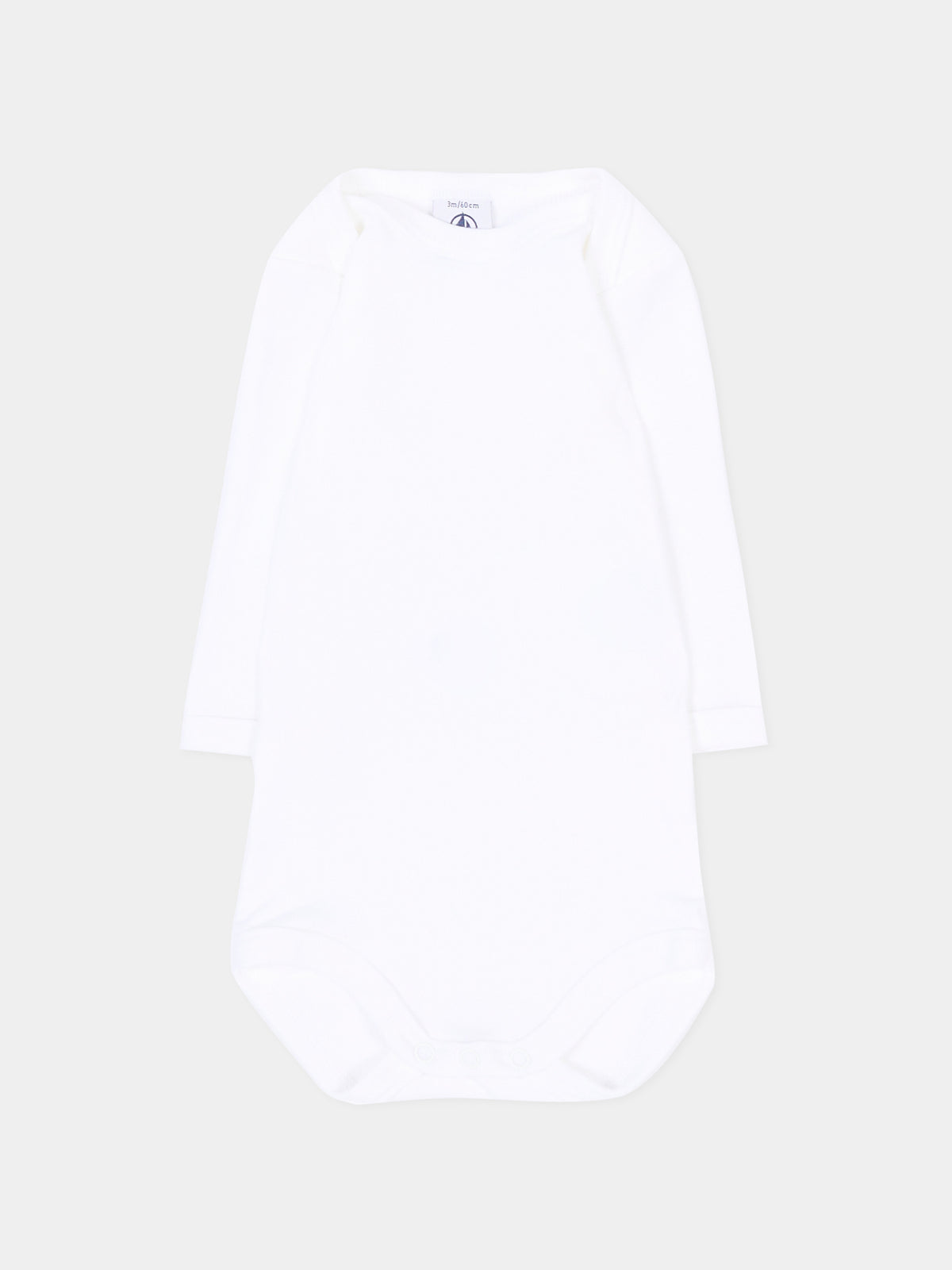 Body bianco per neonati a maniche lunghe,Petit Bateau,A01T3 00