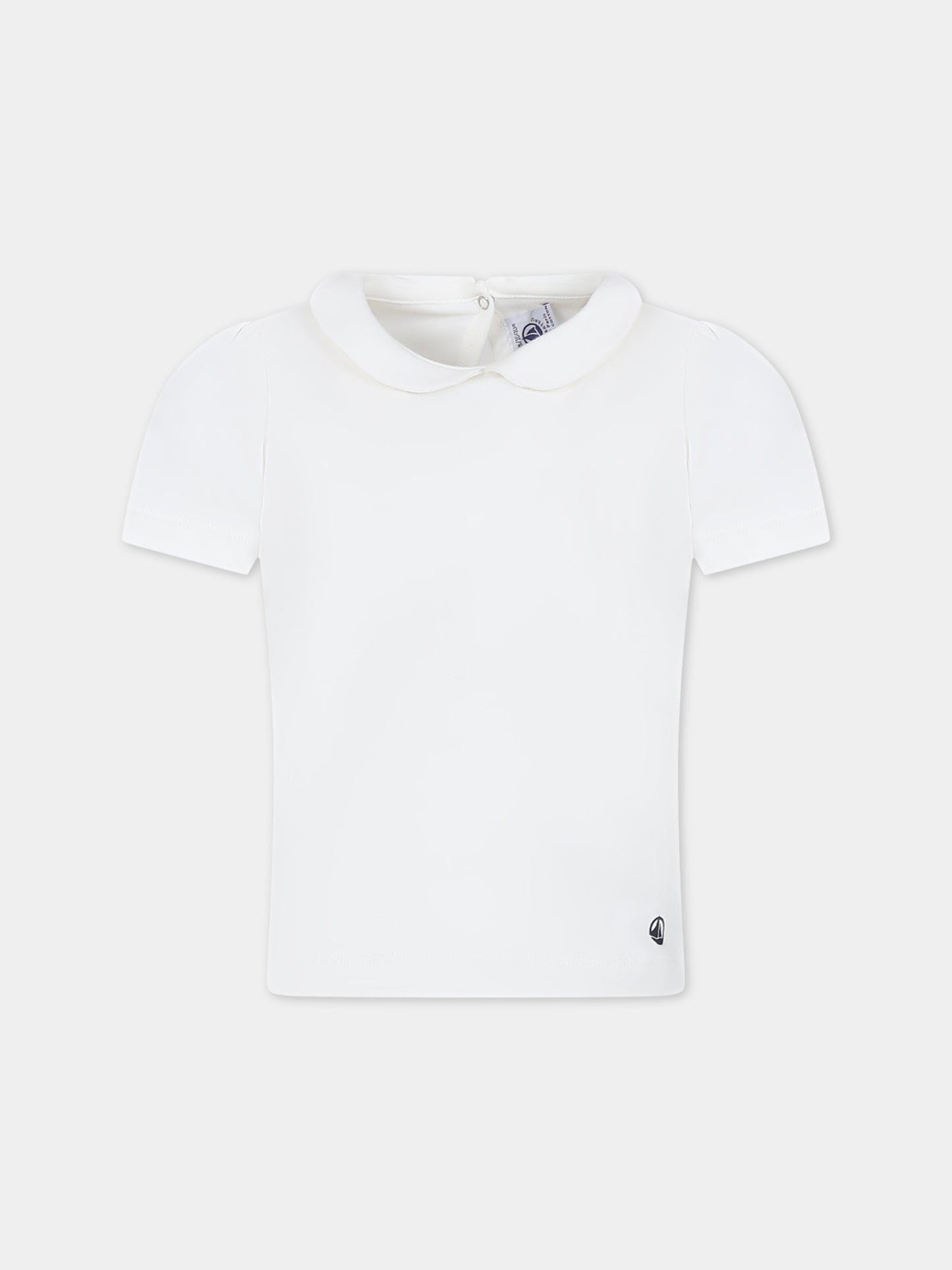 T-shirt bianca per bambina,Petit Bateau,A0468 01