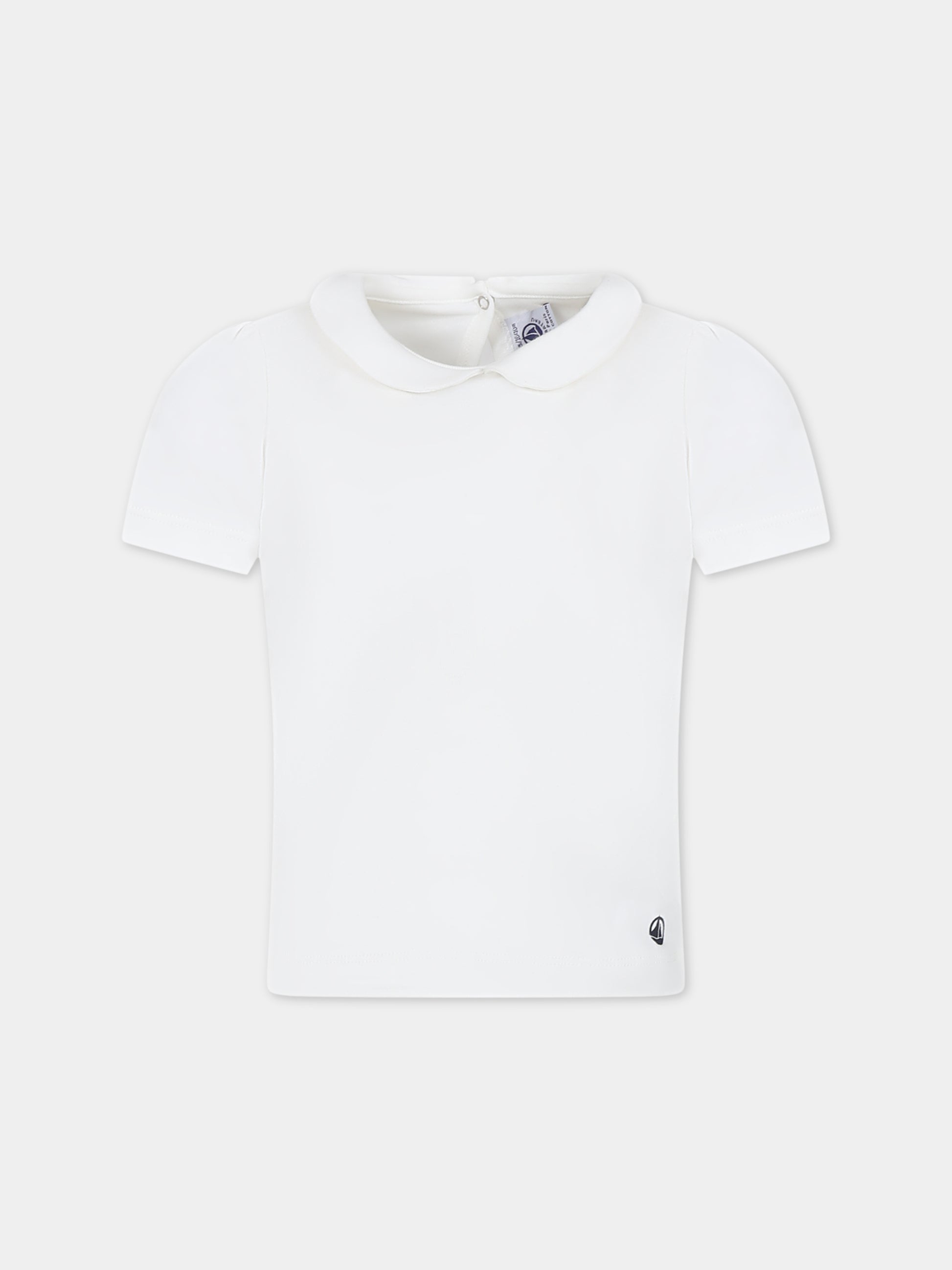 T-shirt bianca per bambina,Petit Bateau,A0468 01