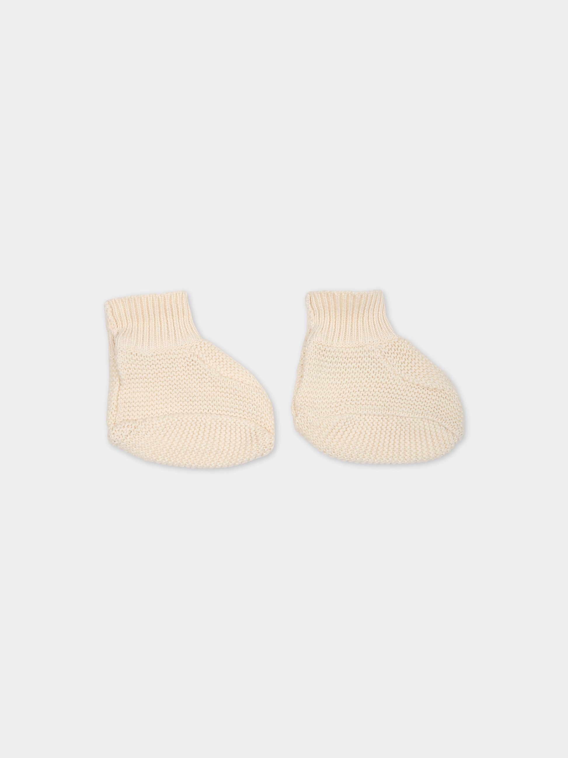 Babbucce avorio per neonati,Petit Bateau,A08GQ 01