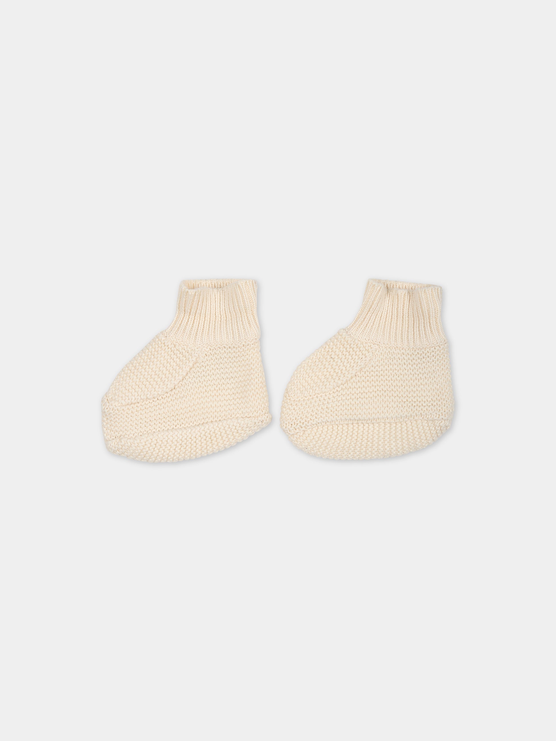 Babbucce avorio per neonati,Petit Bateau,A08GQ 01