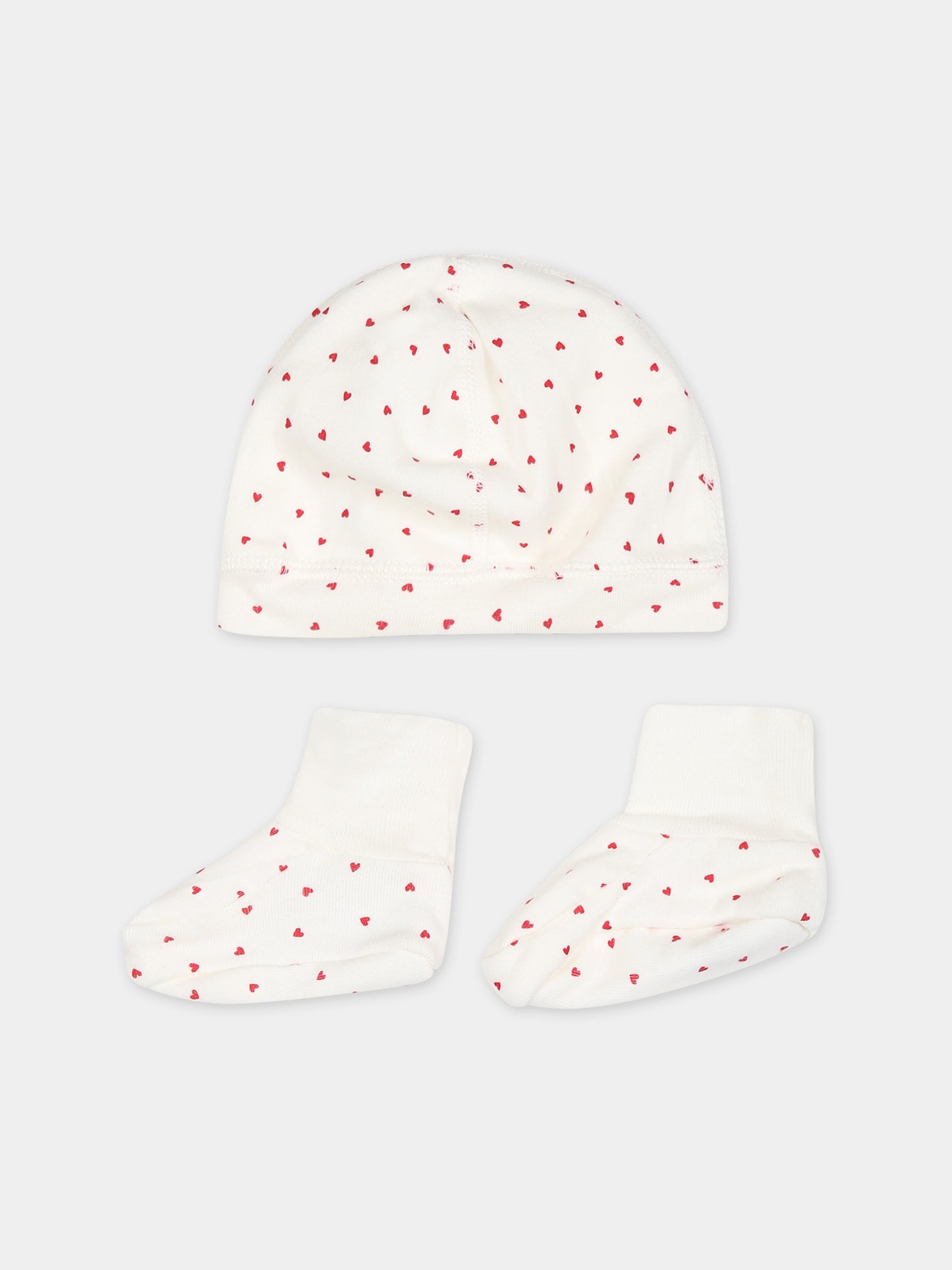 Set bianco per neonata con stampa cuori,Petit Bateau,A08RT 00