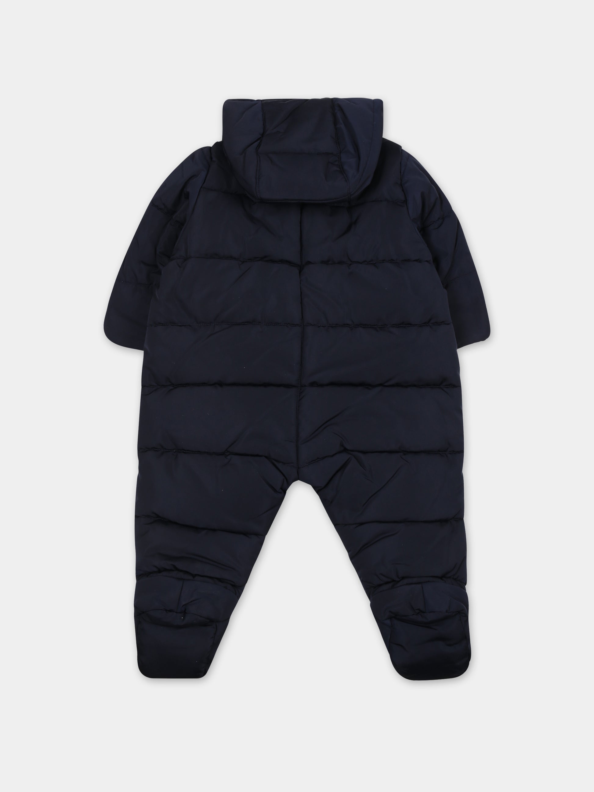 Tutina blu per neonato con logo,Petit Bateau,A08QQ 01