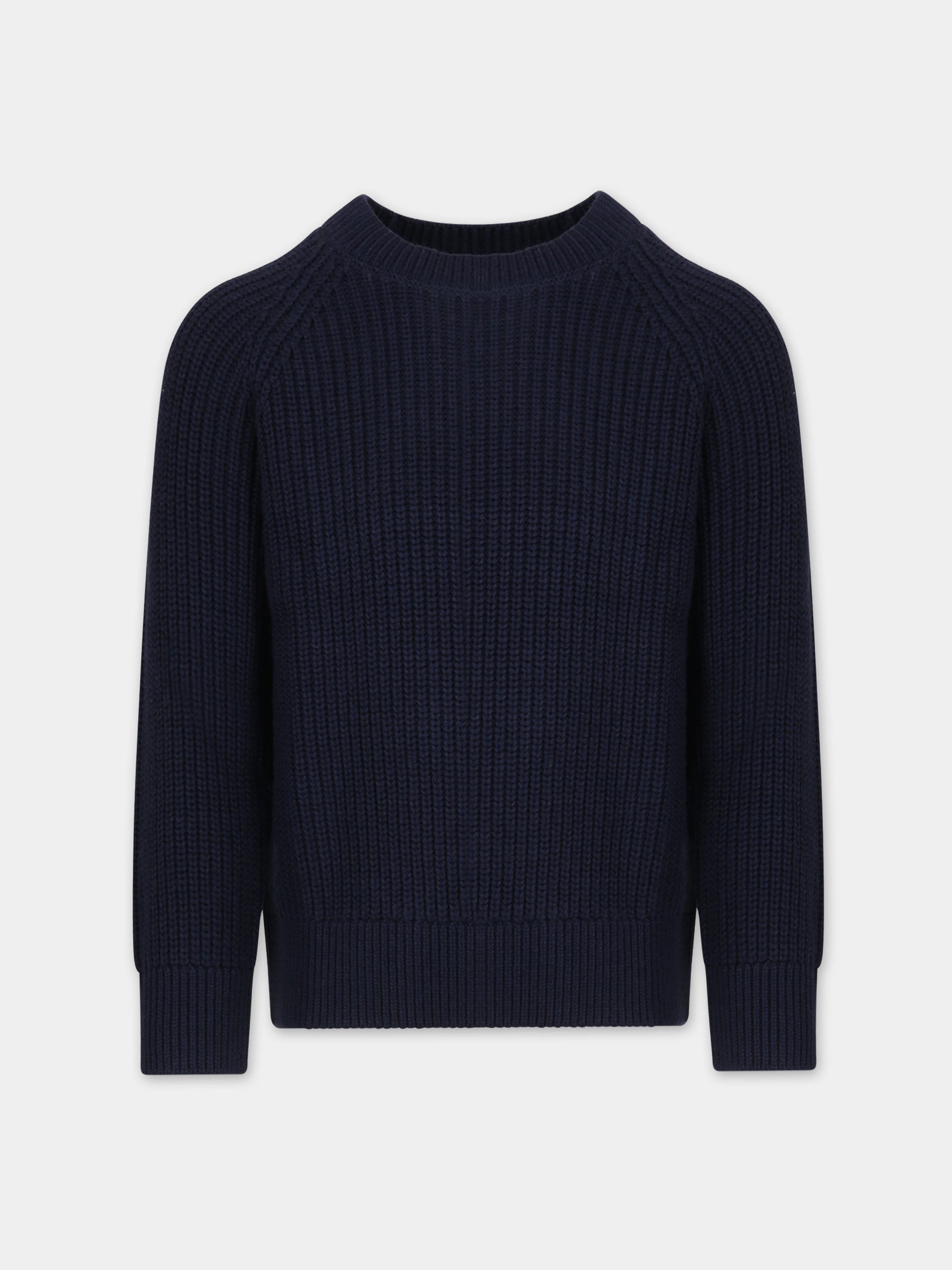 Maglione blu per bambino con logo,Petit Bateau,A0830 01