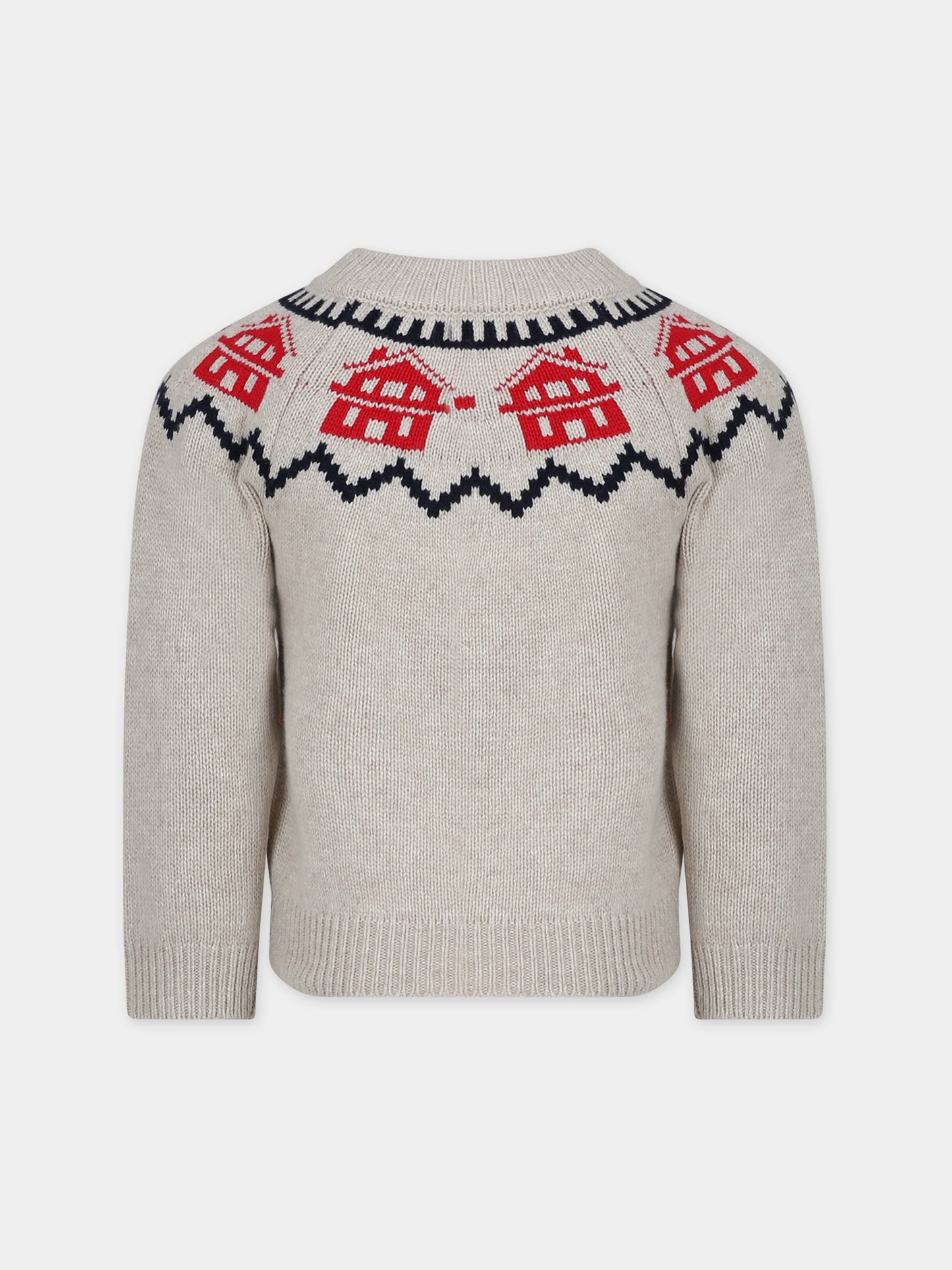 Maglione avorio per bambino con motivo jacquard,Petit Bateau,A082W 01
