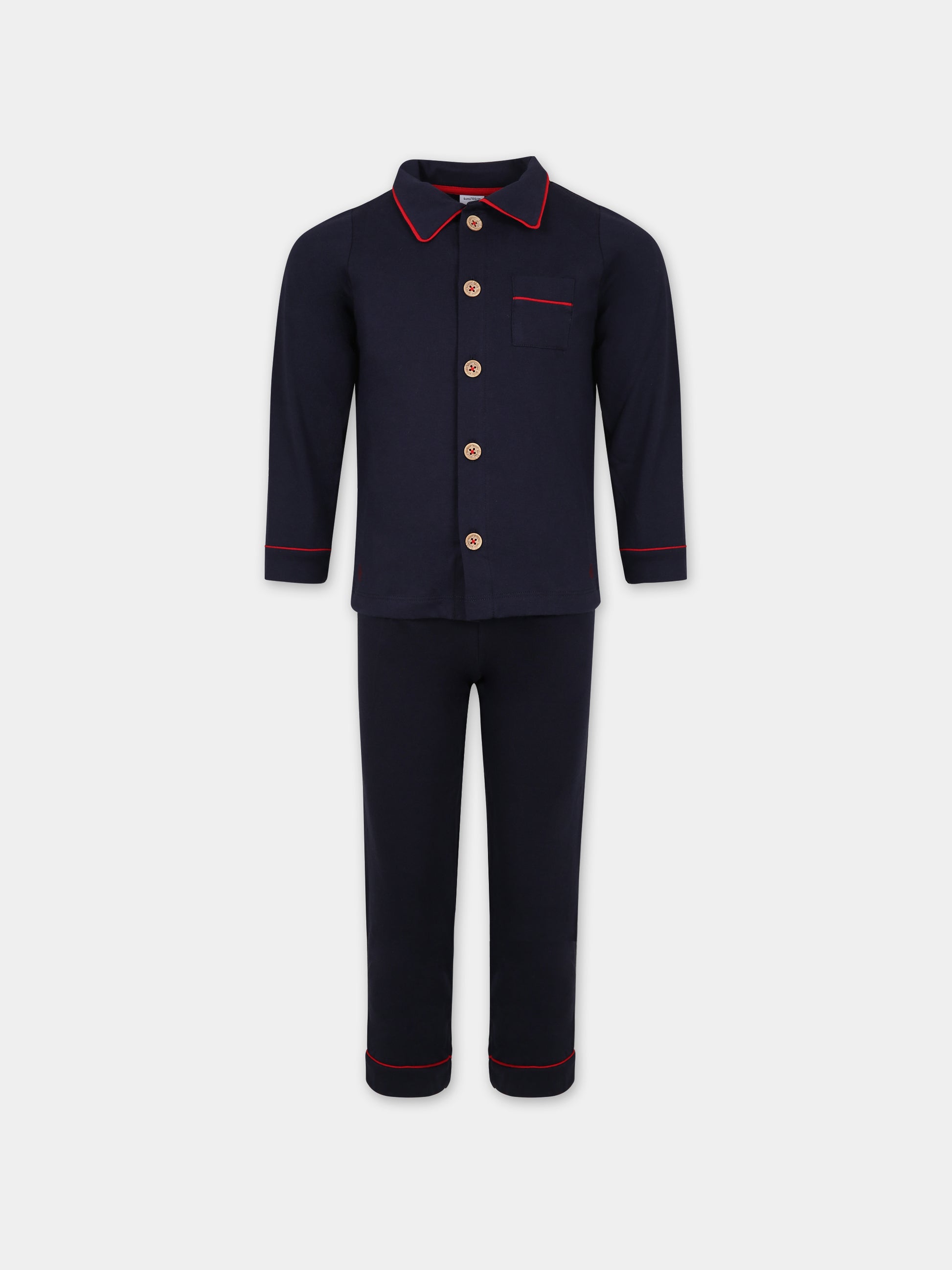 Pigiama blu per bambino con logo,Petit Bateau,A082A 03