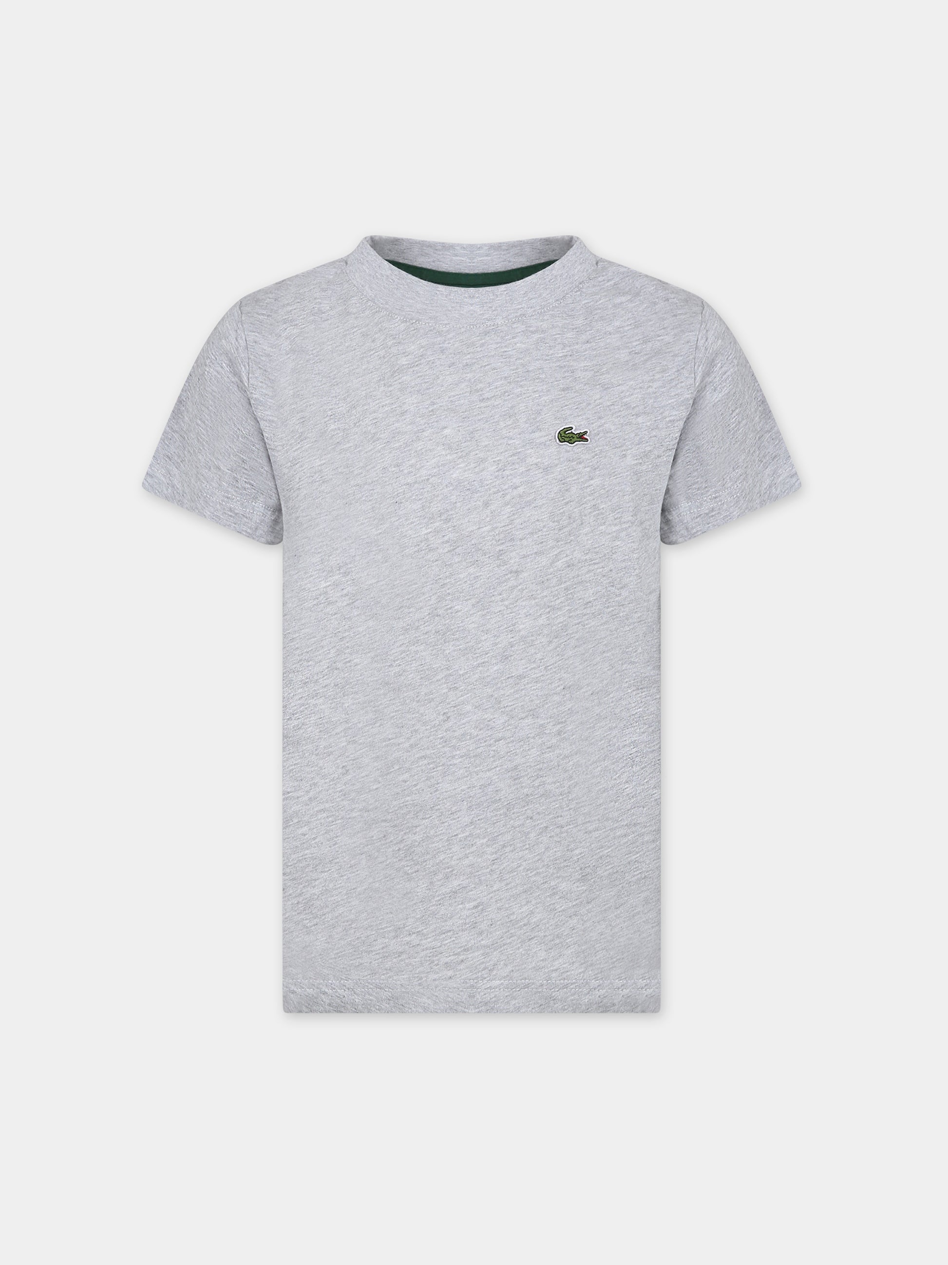 T-shirt grigia per bambino con coccodrillo,Lacoste,TJ1122 CCA
