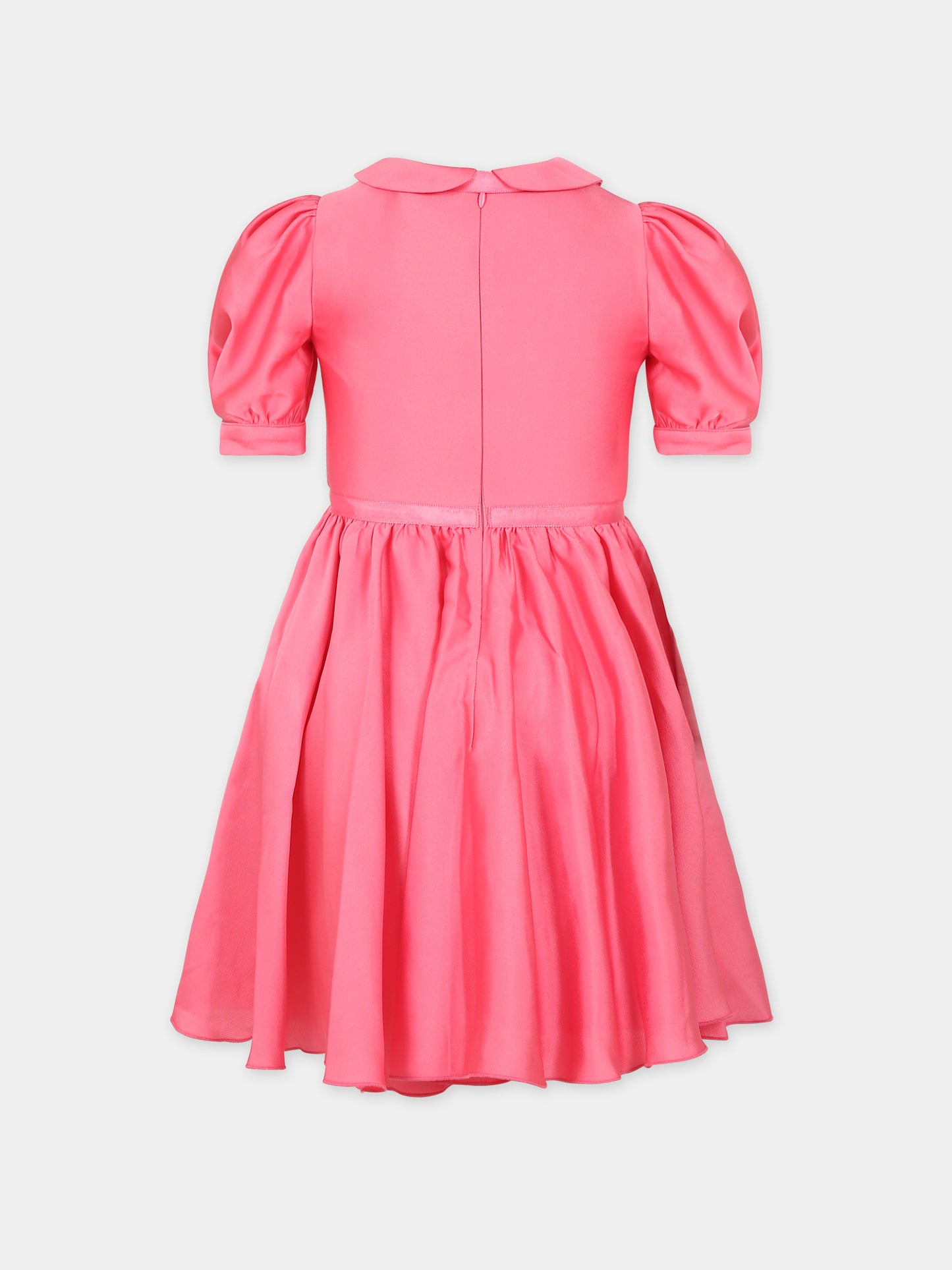 Vestito fucsia per bambina con fiocco,Eirene,FW2324106