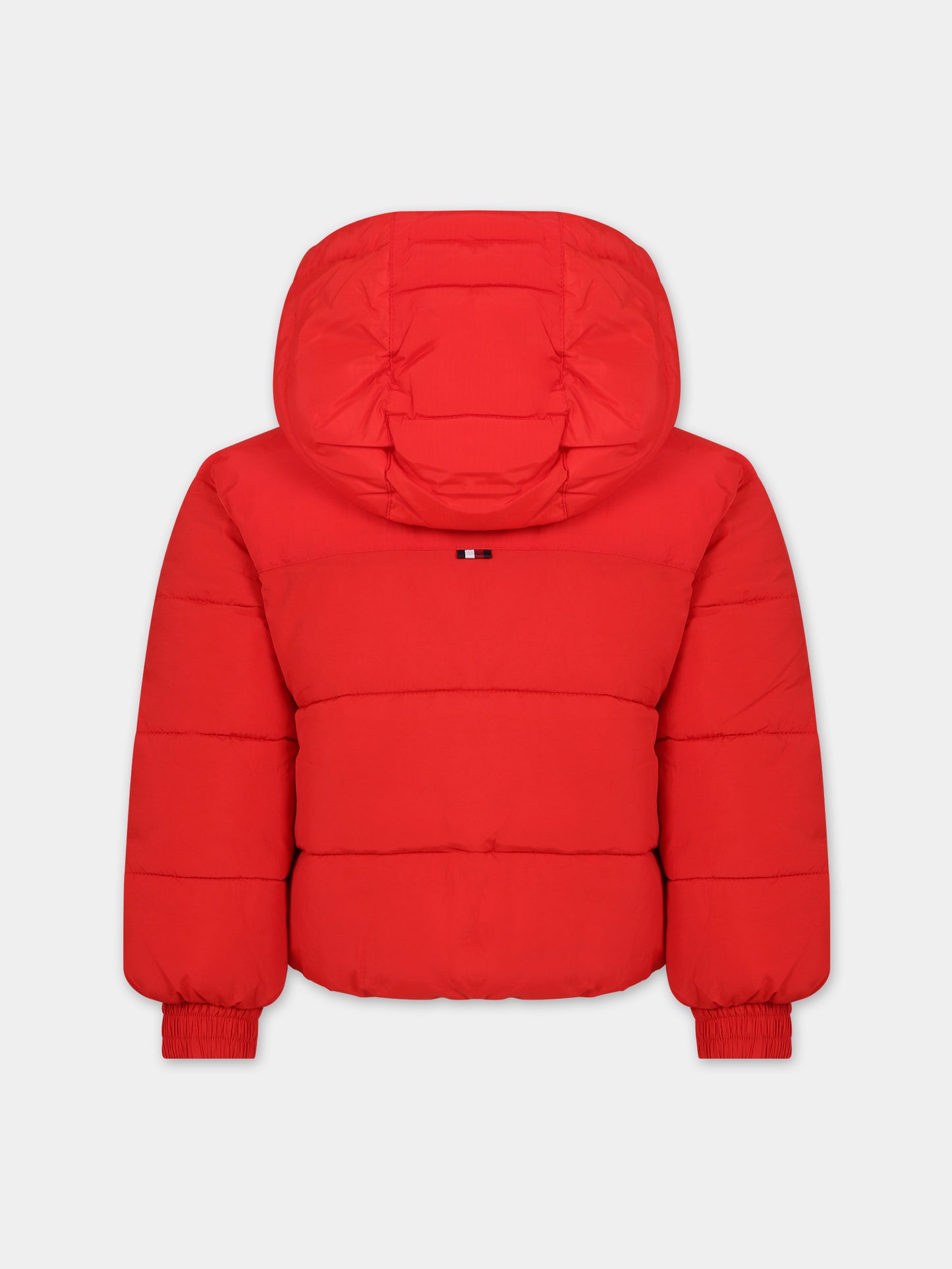 Piumino rosso per bambina con logo,Tommy Hilfiger Junior,23WMTHKG0KG07551T SNE