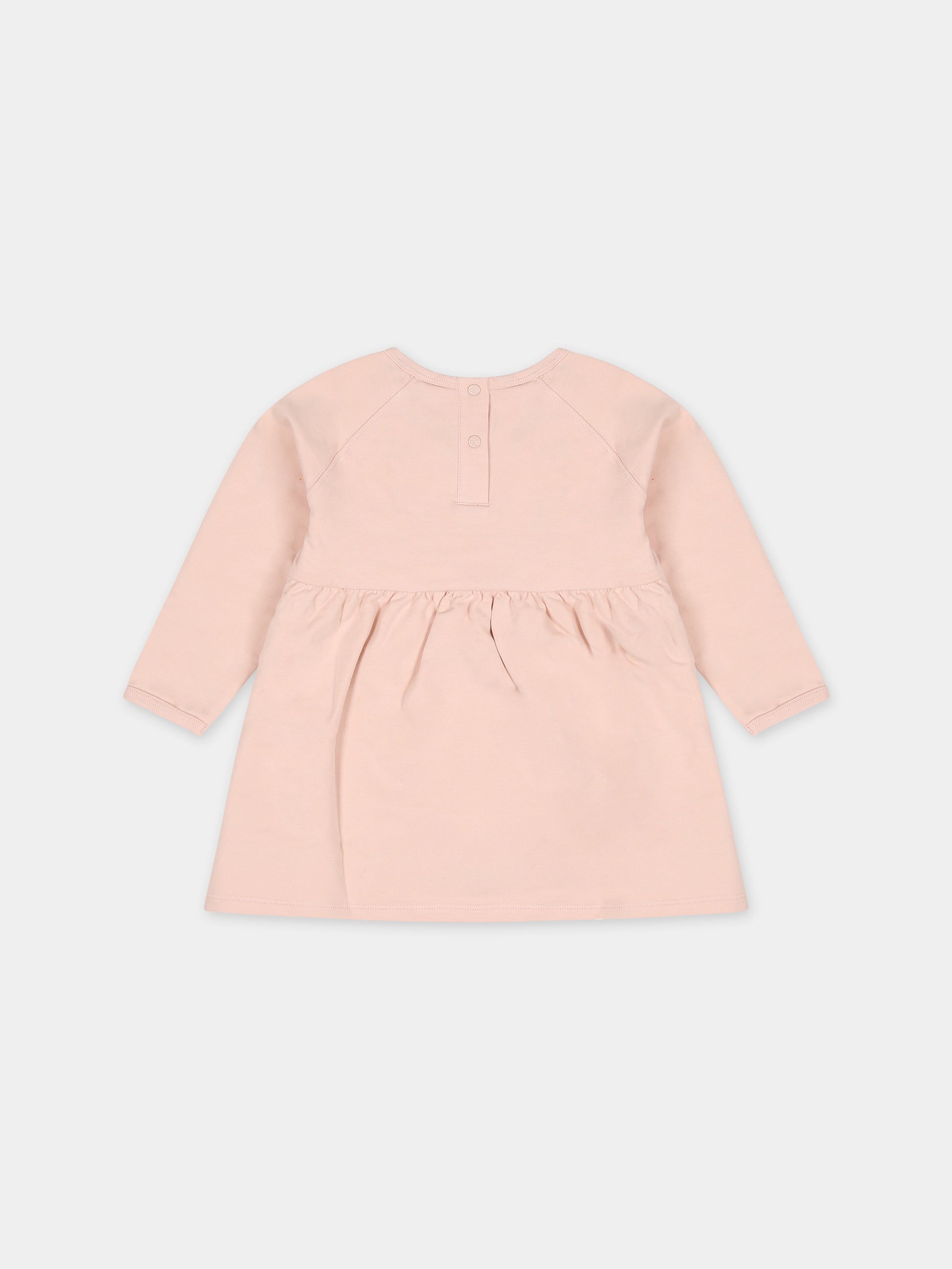 Vestito rosa per neonata con logo,Calvin Klein Kids,23WMCKIN0IN00123 TLT