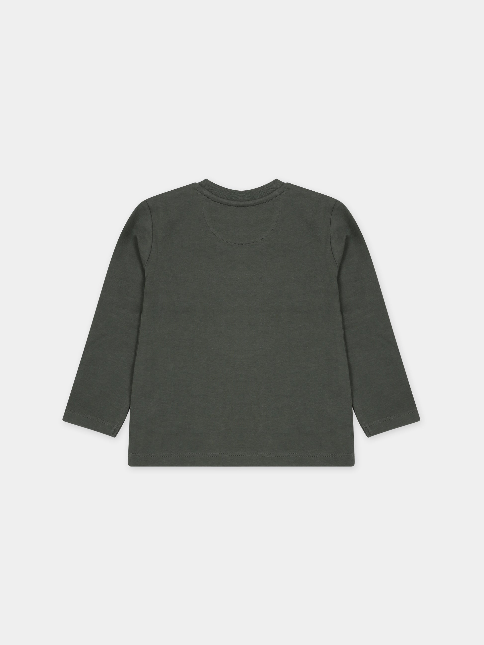 T-shirt verde per neonato con logo,Calvin Klein Kids,23WMCKIN0IN00005 LLP