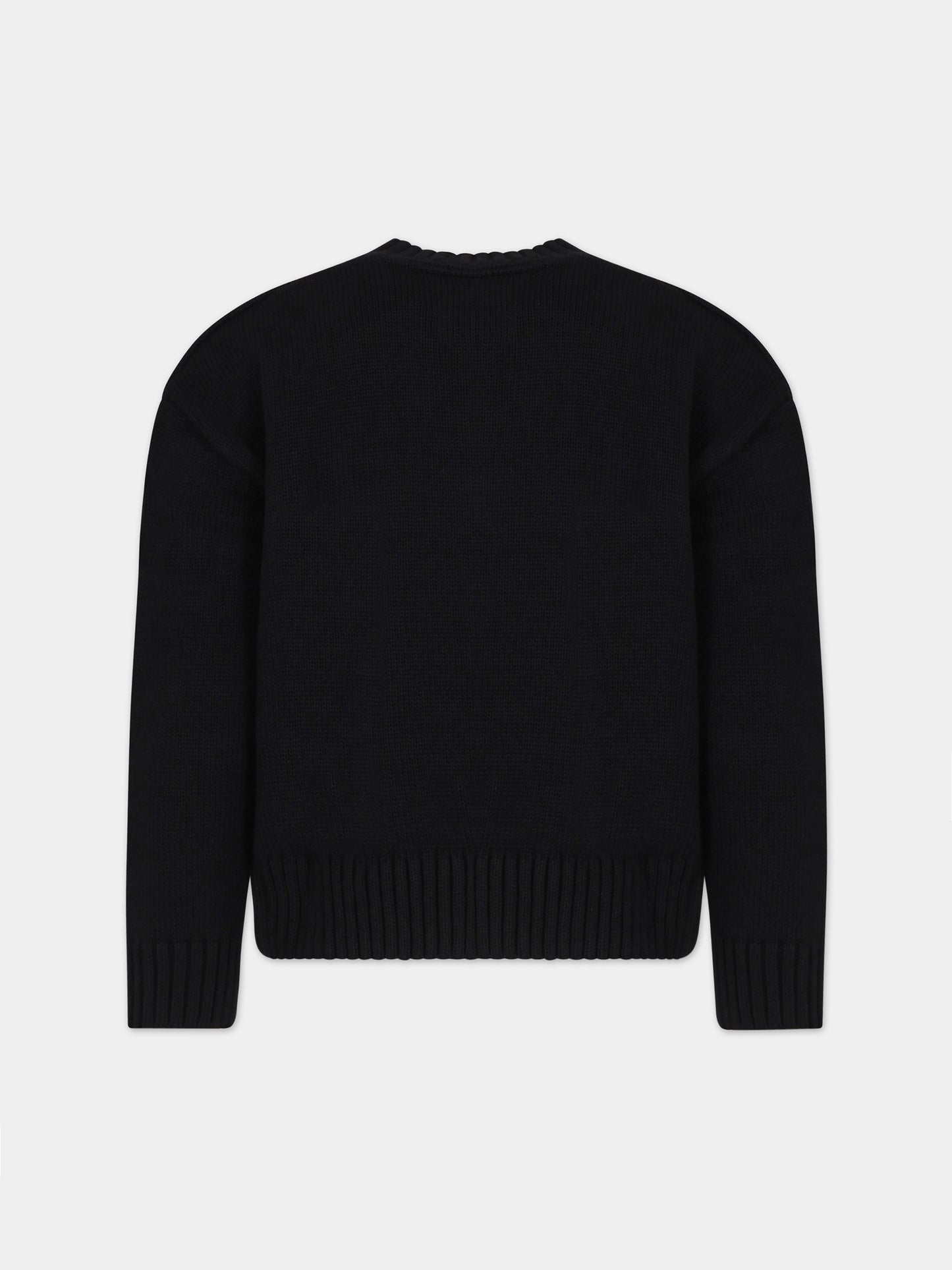 Maglione nero per bambina con logo,Calvin Klein Kids,23WMCKIG0IG02220 BEH