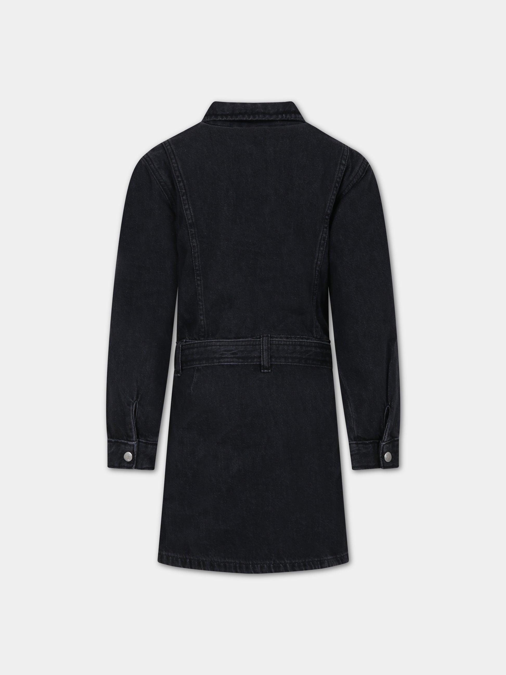 Vestito nero per bambina con logo,Calvin Klein Kids,23WMCKIG0IG02167 1BY