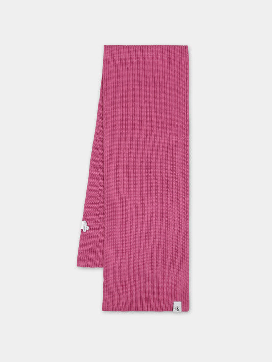 Sciarpa fucsia per bambini con logo,Calvin Klein Kids,23WMCKIU0IU00446 VTA
