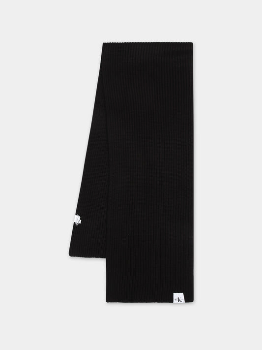 Sciarpa nera per bambini con logo,Calvin Klein Kids,23WMCKIU0IU00446 BEH
