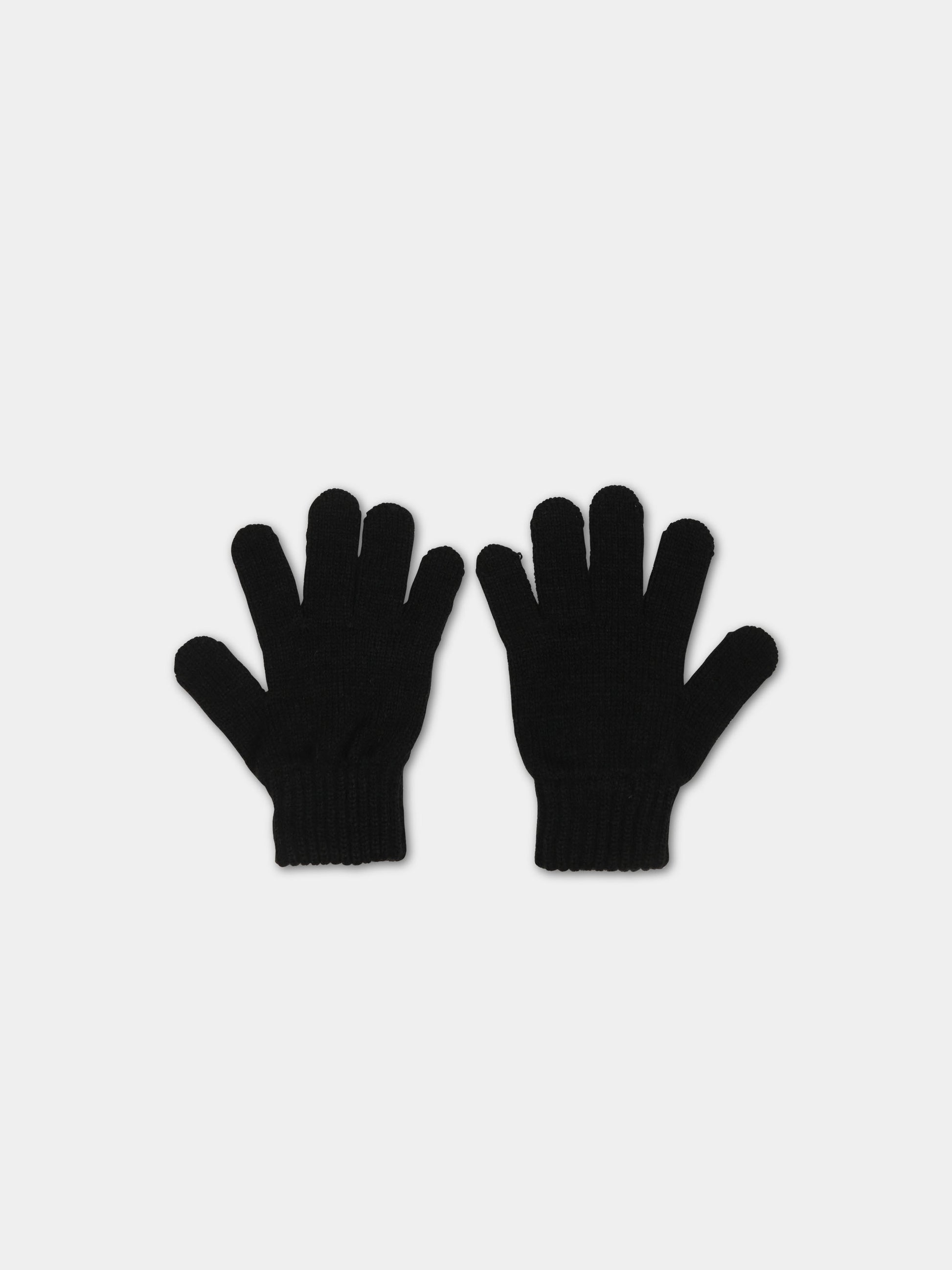 Guanti neri per bambini con logo,Calvin Klein Kids,23WMCKIU0IU00525 BEH