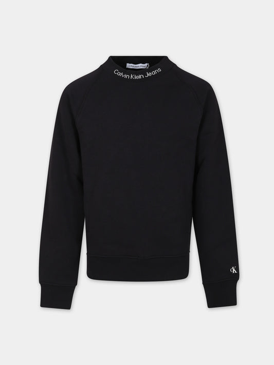 Felpa nera per bambino con logo,Calvin Klein Kids,23WMCKIB0IB01864 BEH