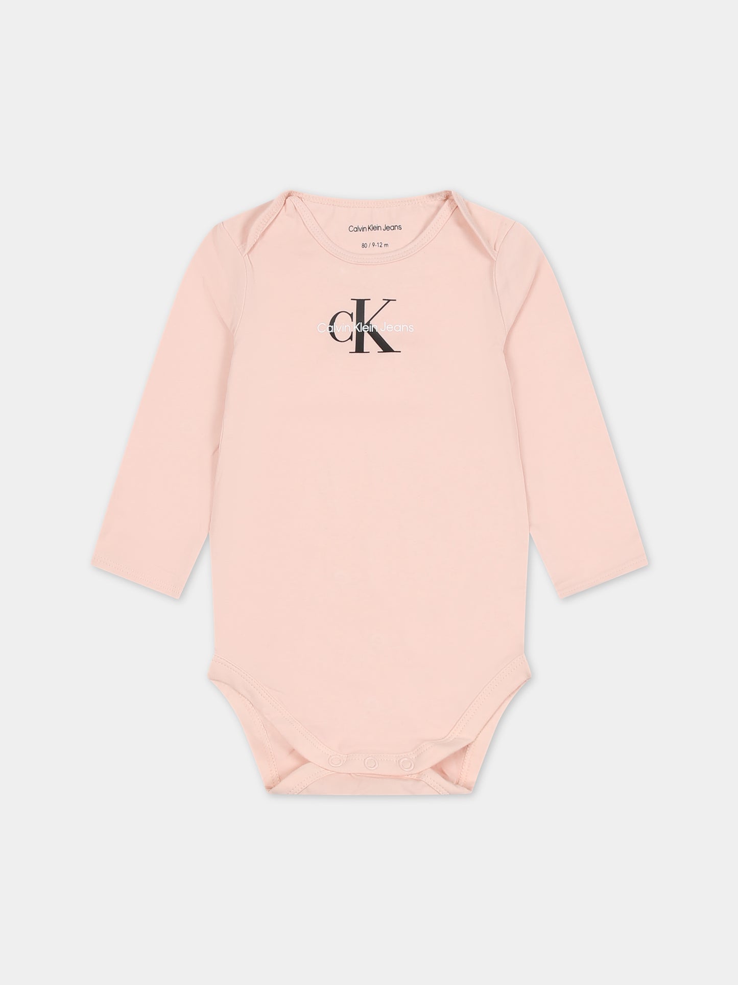 Body rosa per neonata con logo,Calvin Klein Kids,23WMCKIN0IN00033 TLT