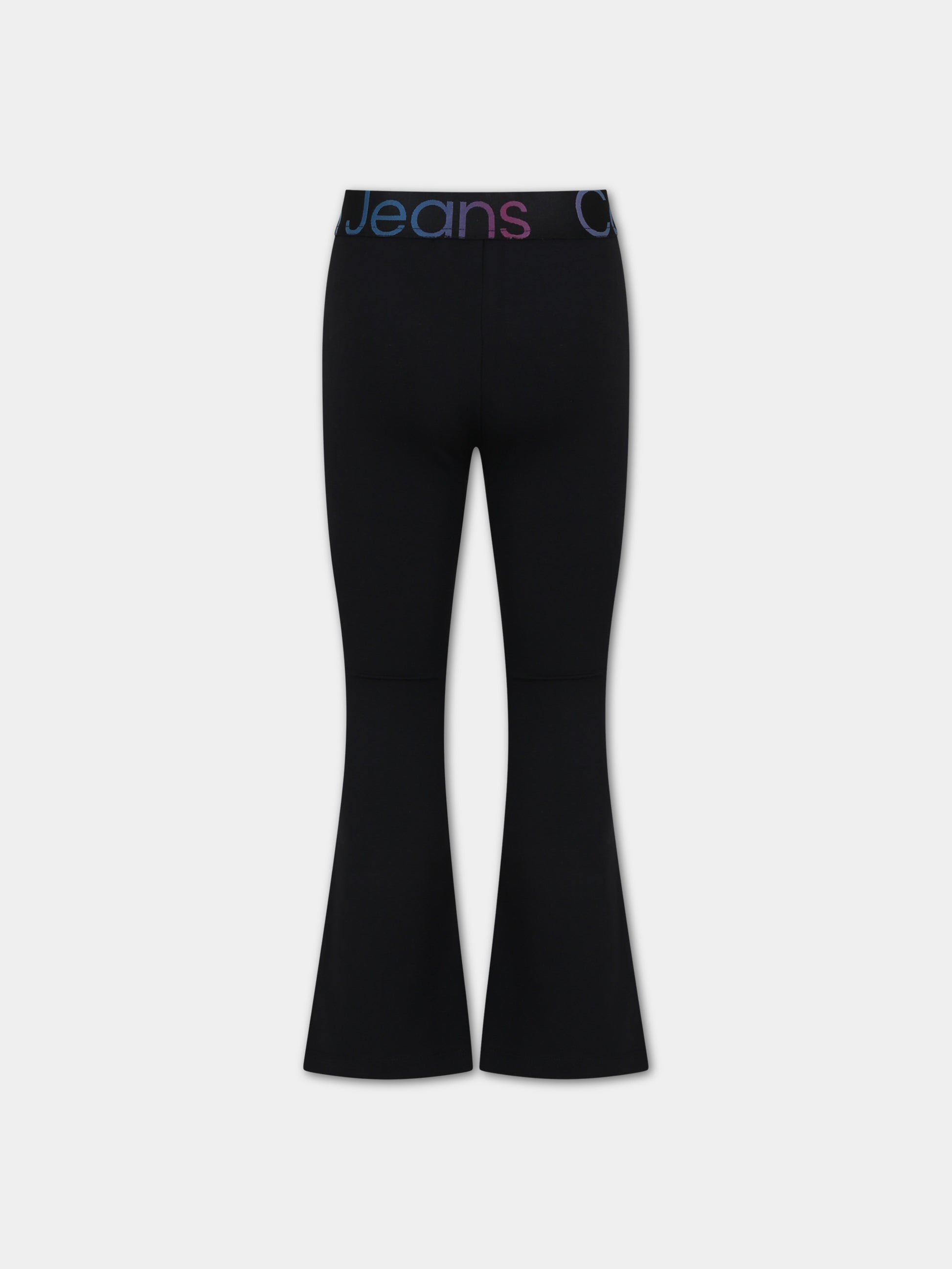 Pantaloni neri per bambina con logo,Calvin Klein Kids,23WMCKIG0IG02179 BEH
