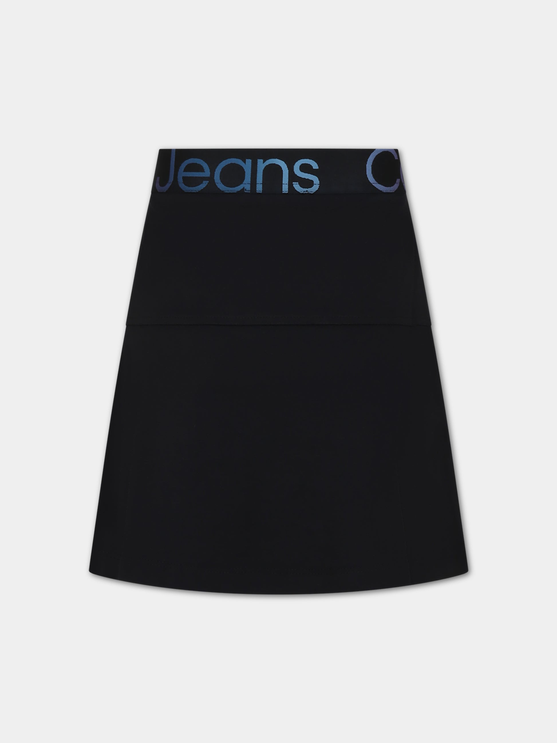 Gonna nera per bambina con logo,Calvin Klein Kids,23WMCKIG0IG02185 BEH