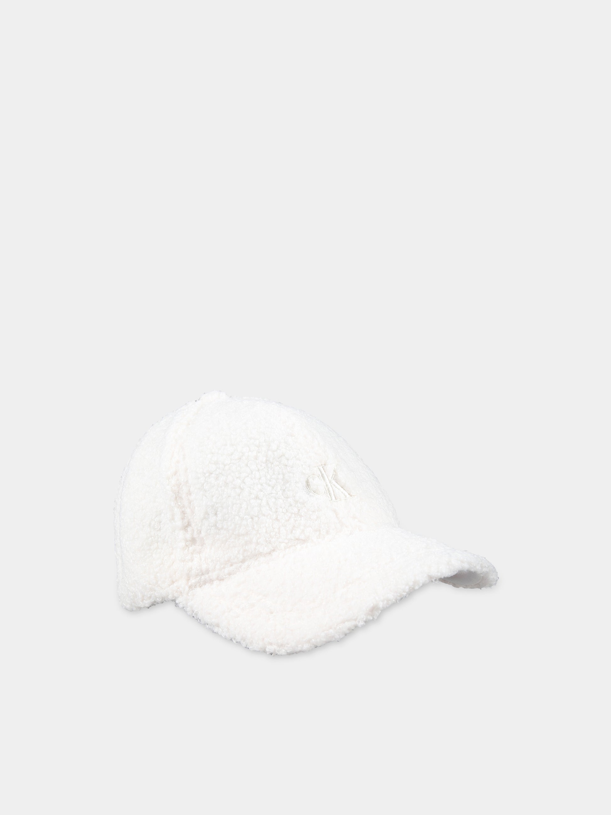 Cappello avorio per bambini con logo,Calvin Klein Kids,23WMCKIU0IU00495 YBI