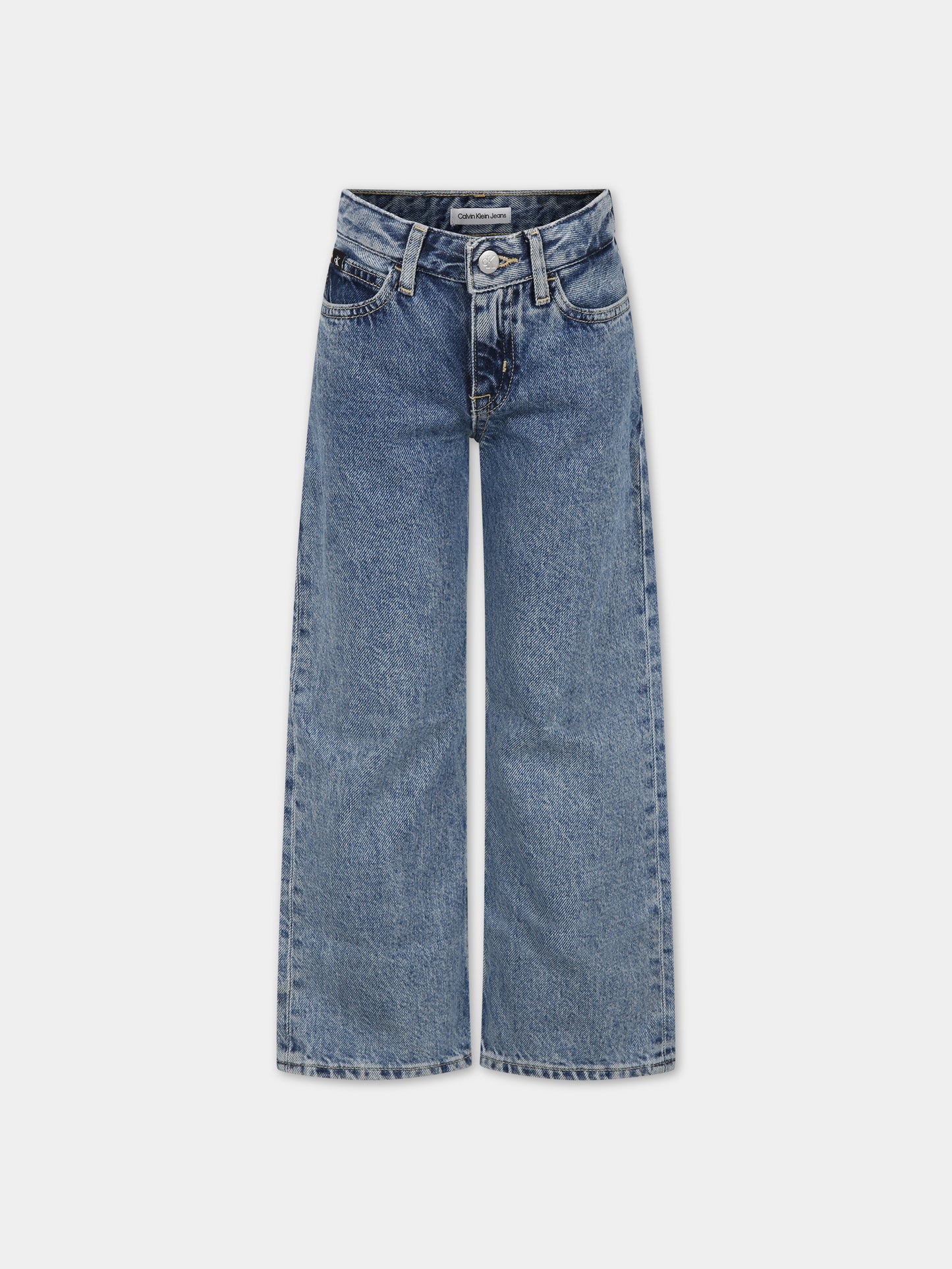 Jeans blu per bambina con logo,Calvin Klein Kids,23WMCKIG0IG02364 1A4