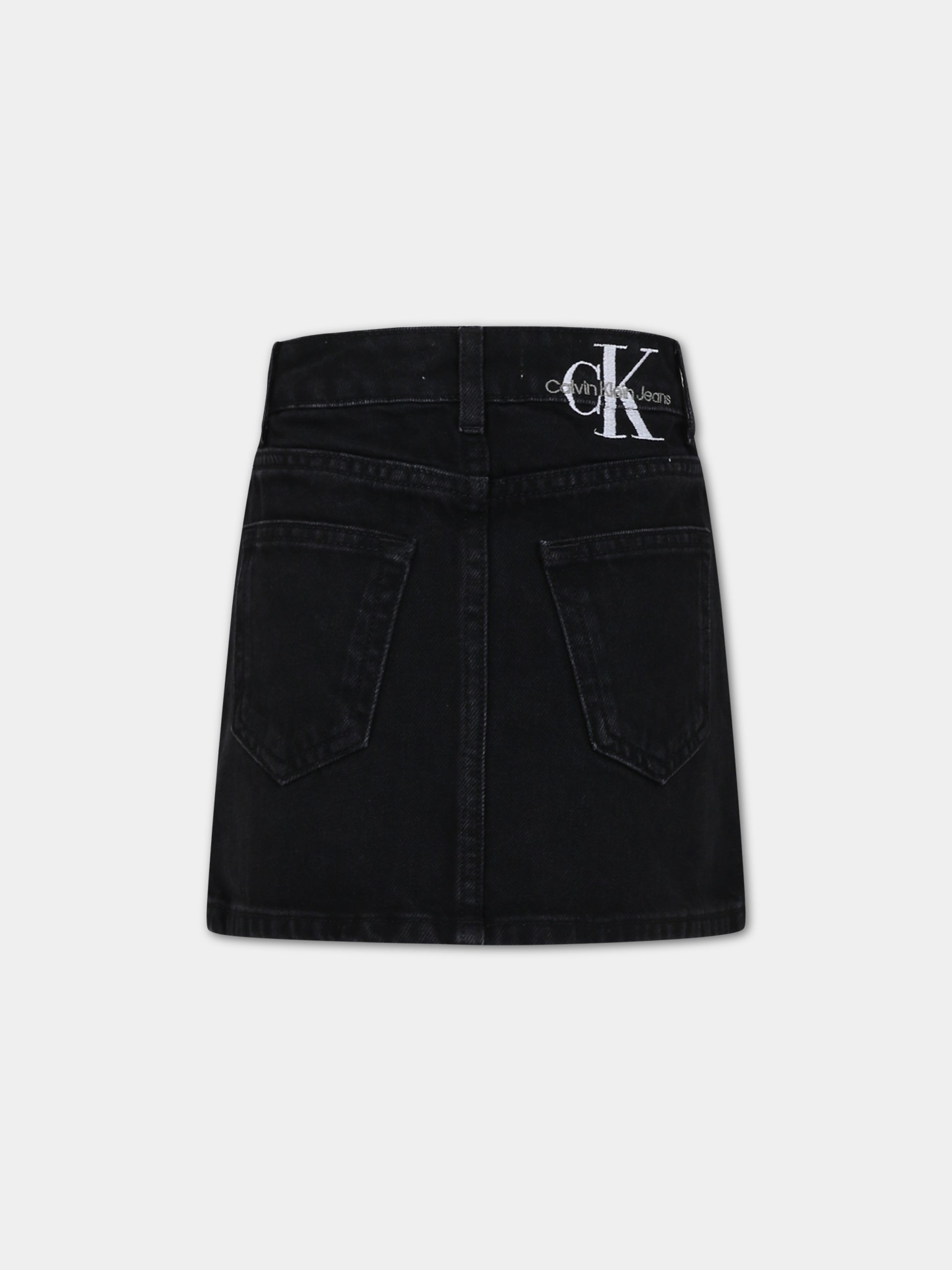 Gonna nera per bambina con logo,Calvin Klein Kids,23WMCKIG0IG02363 1BY