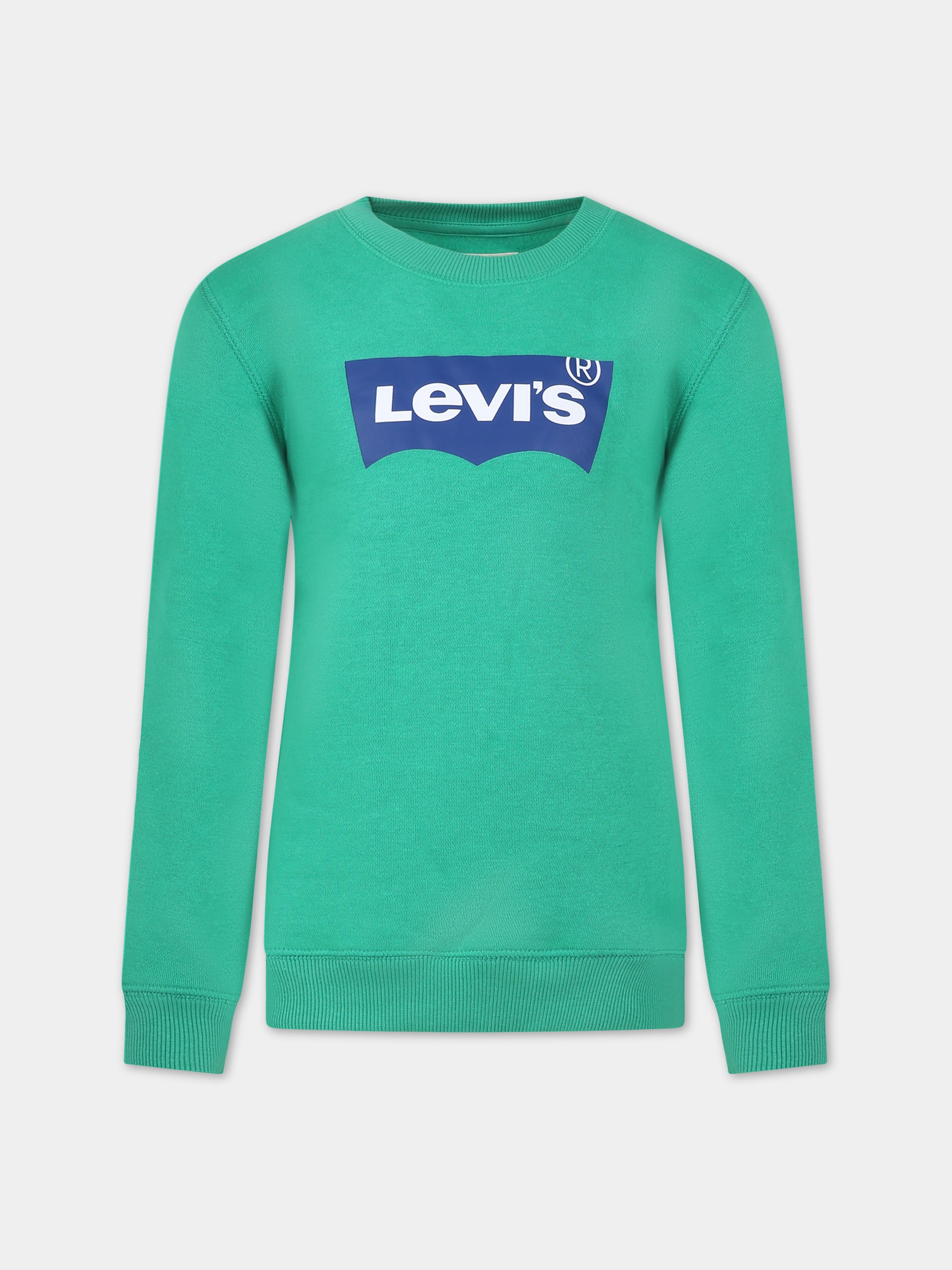Felpa verde per bambini con logo,Levi's Kids,23WMLK9E9079 E1Q