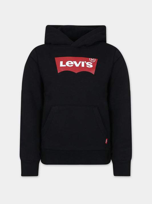 Felpa nera per bambini con logo,Levi's Kids,23WMLK9E8778 023