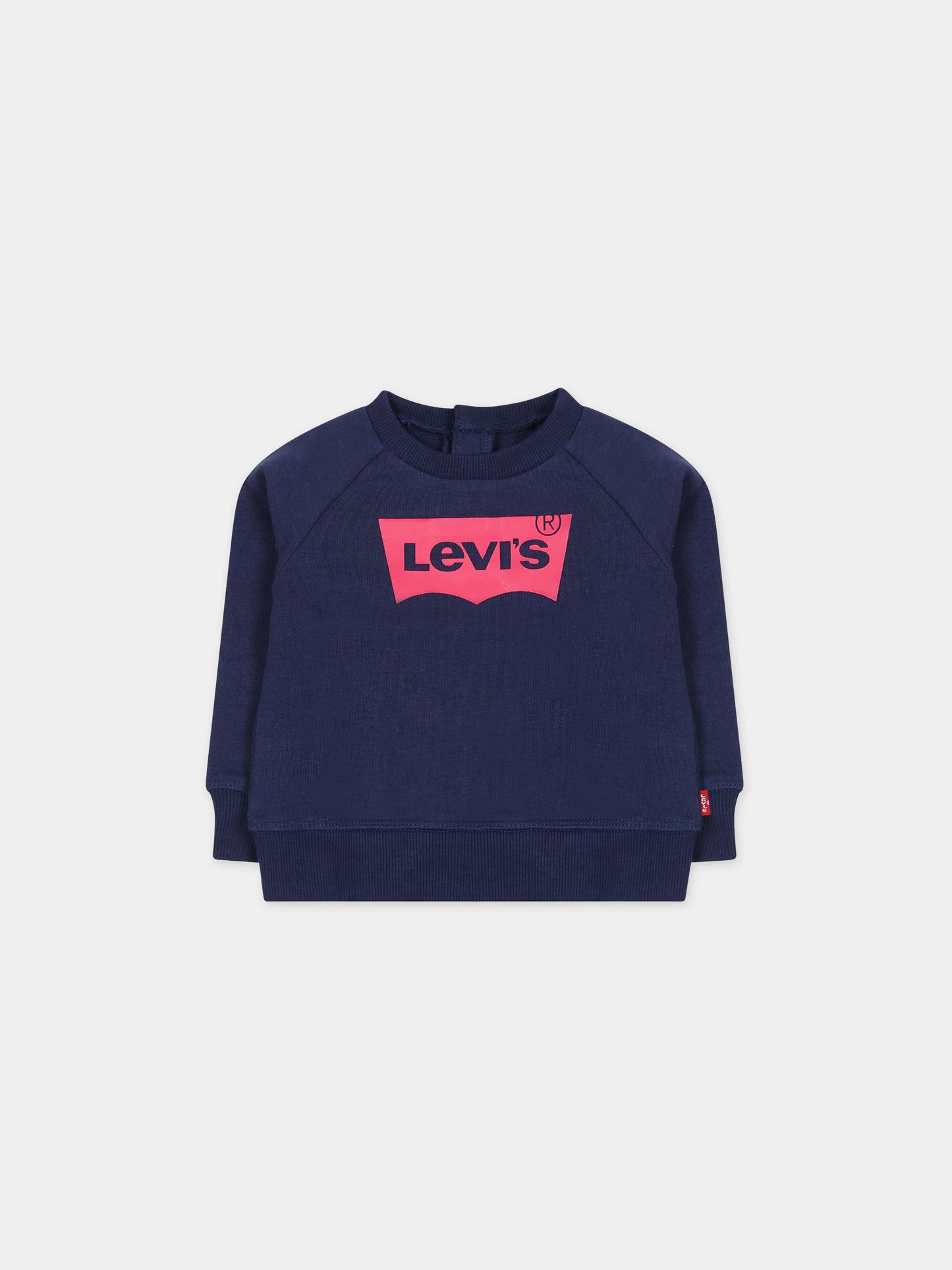 Felpa blu per neonata con logo,Levi's Kids,23WMLK1E6660 B9G