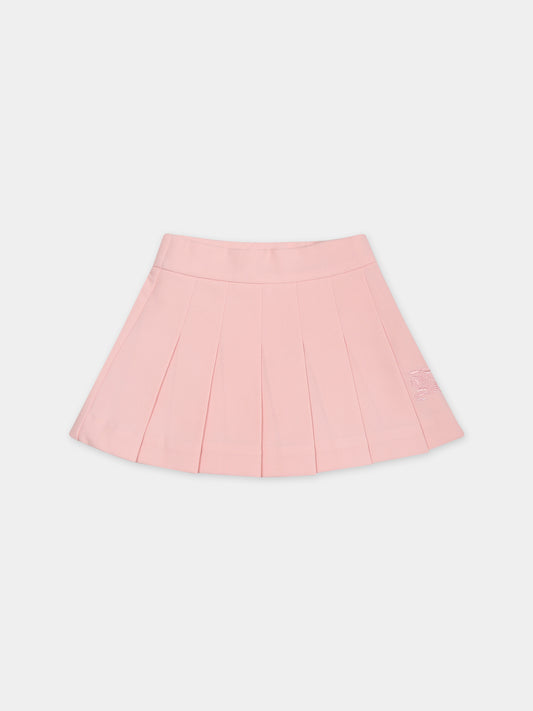 Gonna rosa per neonata con ricamo logo,Burberry Kids,8072784