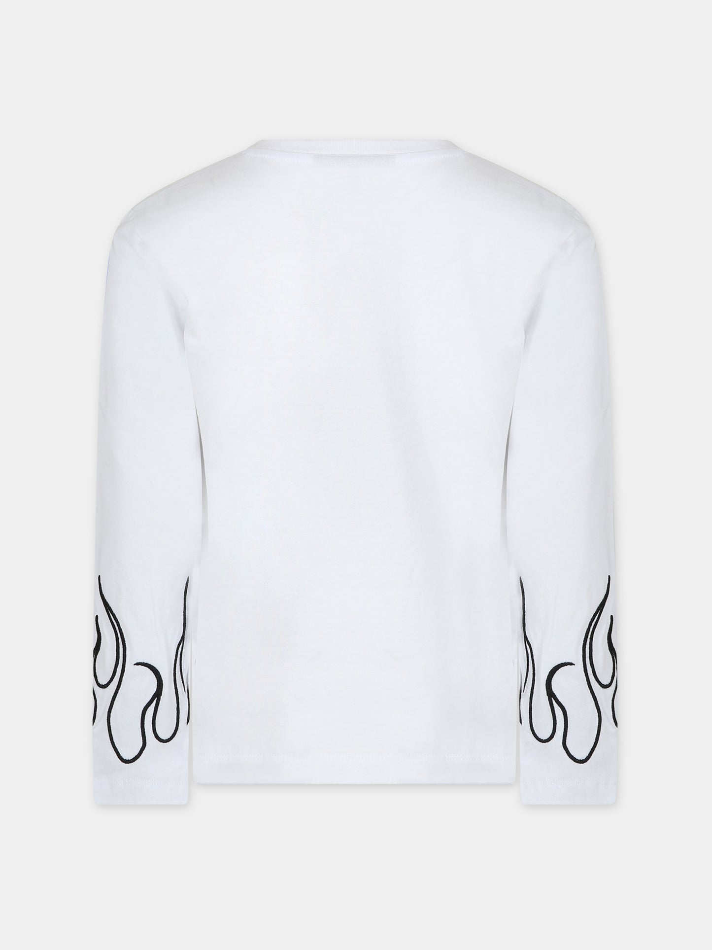 T-shirt bianca per bambino con fiamme,Vision Of Super,TSV4303J BIANCO